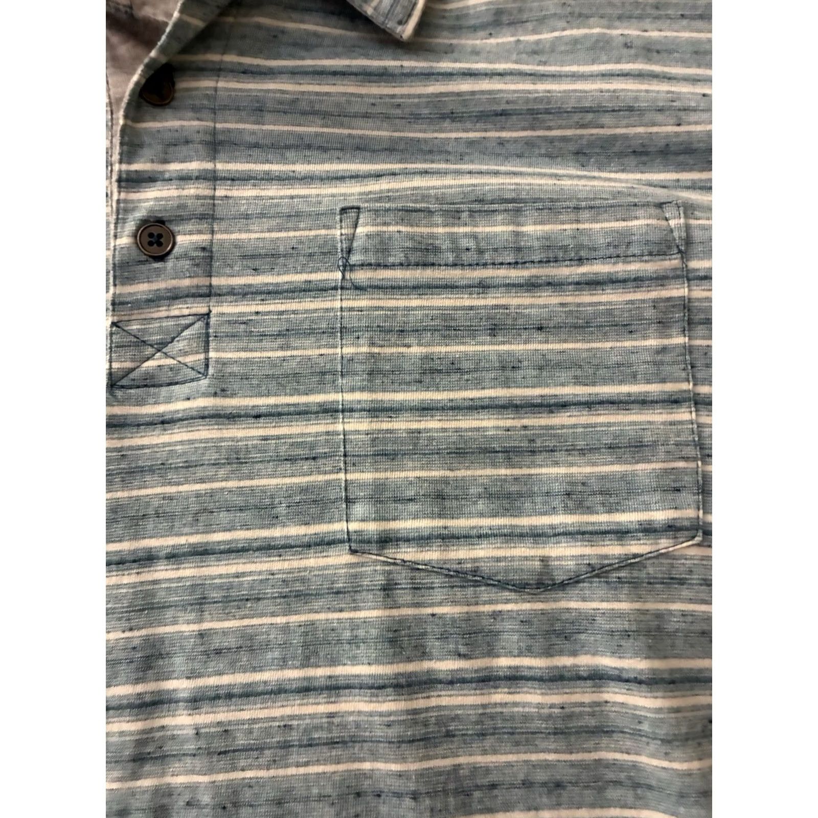 Flag & Anthem Mens Flag & Anthem Blue GreenStriped Polo Shirt XL Size US XL / EU 56 / 4 - 4 Thumbnail