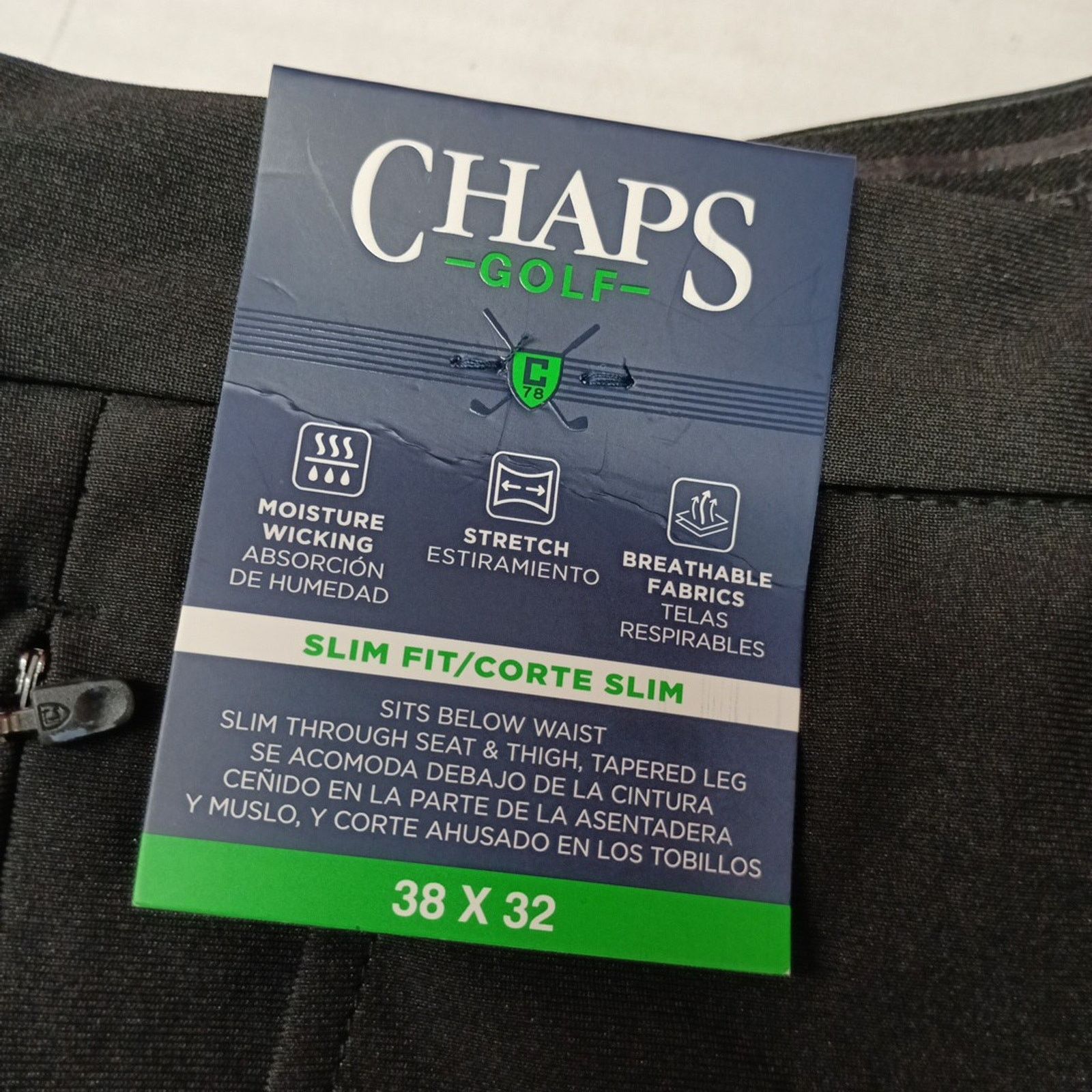 Chaps Chaps Golf Slim Fit Pants Mens 38x32 Black Stretch Waistband Size US 38 / EU 54 - 2 Thumbnail