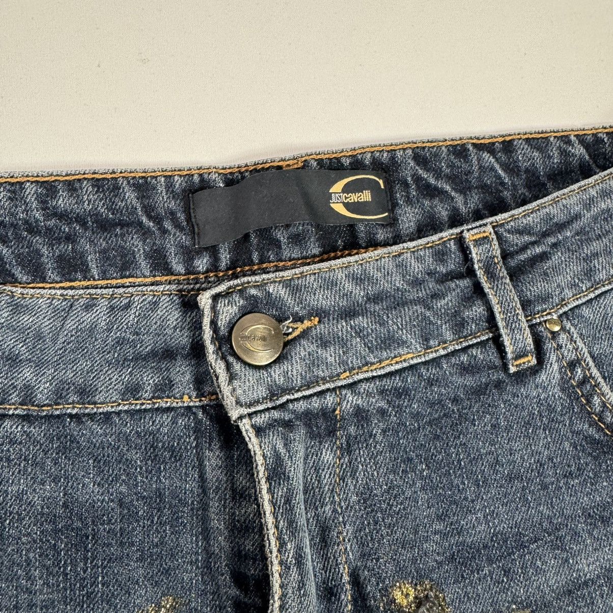 Roberto Cavalli flared y2k jeans justcavalli very rare flowers print Size 27" / US 4 / IT 40 - 6 Thumbnail