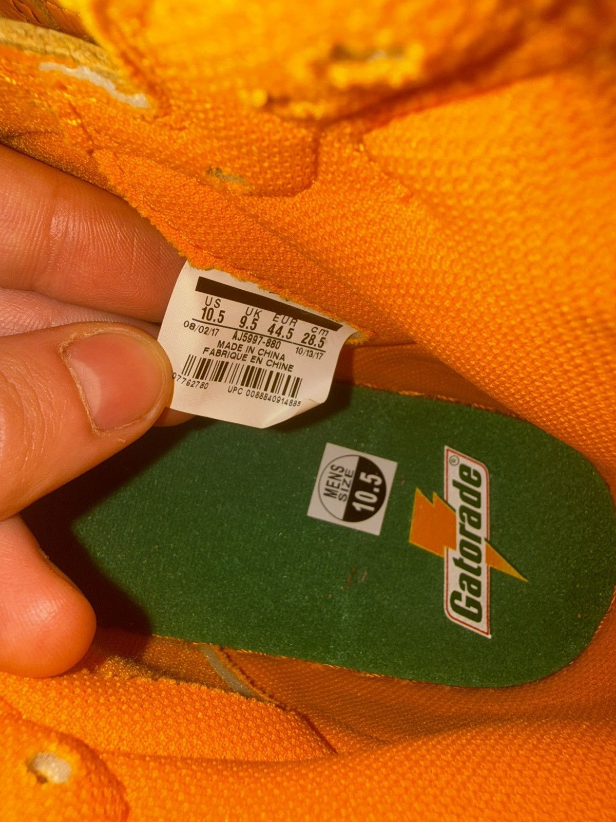 Jordan Brand Jordan 1 Retro High Gatorade Orange Peel Size US 10.5 / EU 43-44 - 7 Thumbnail