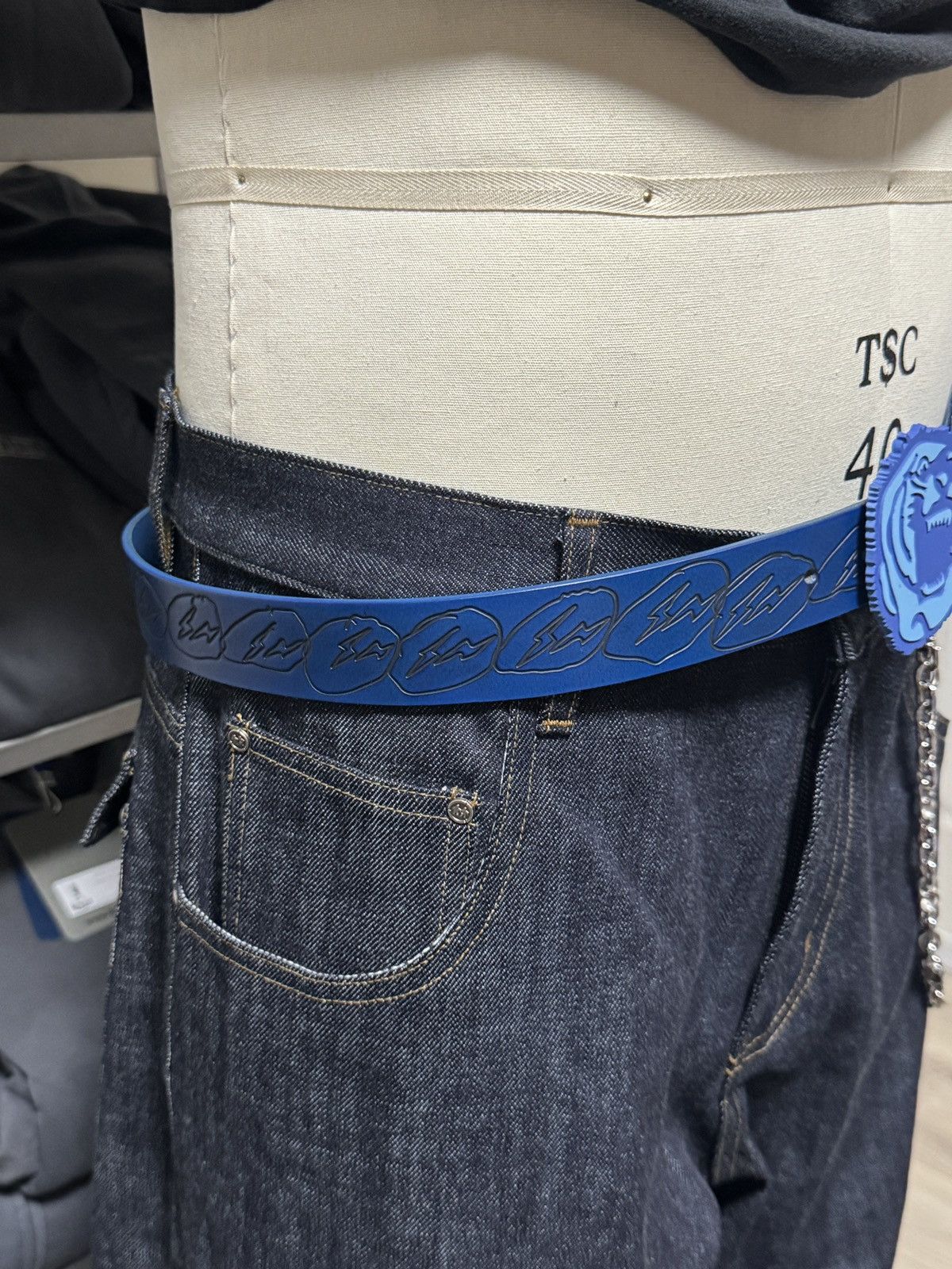 Fragment Design DS Cactus Jack For Fragment Logo Belt Blue 34 Size ONE SIZE - 3 Thumbnail