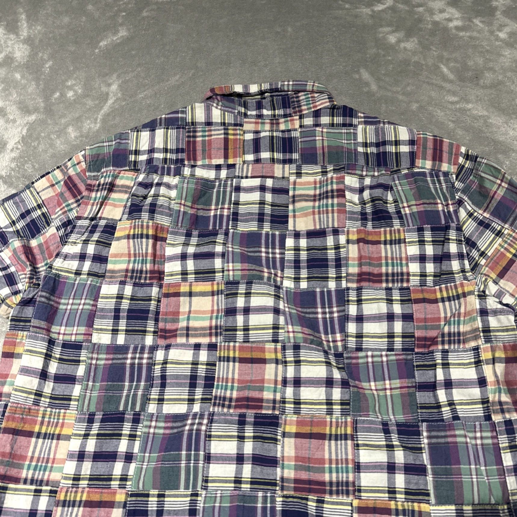 J.Crew J Crew Shirt Men Large Slim Fit Madras Plaid Patchwork Short Sleeve Button Down Multicolor Size US L / EU 52-54 / 3 - 5 Thumbnail