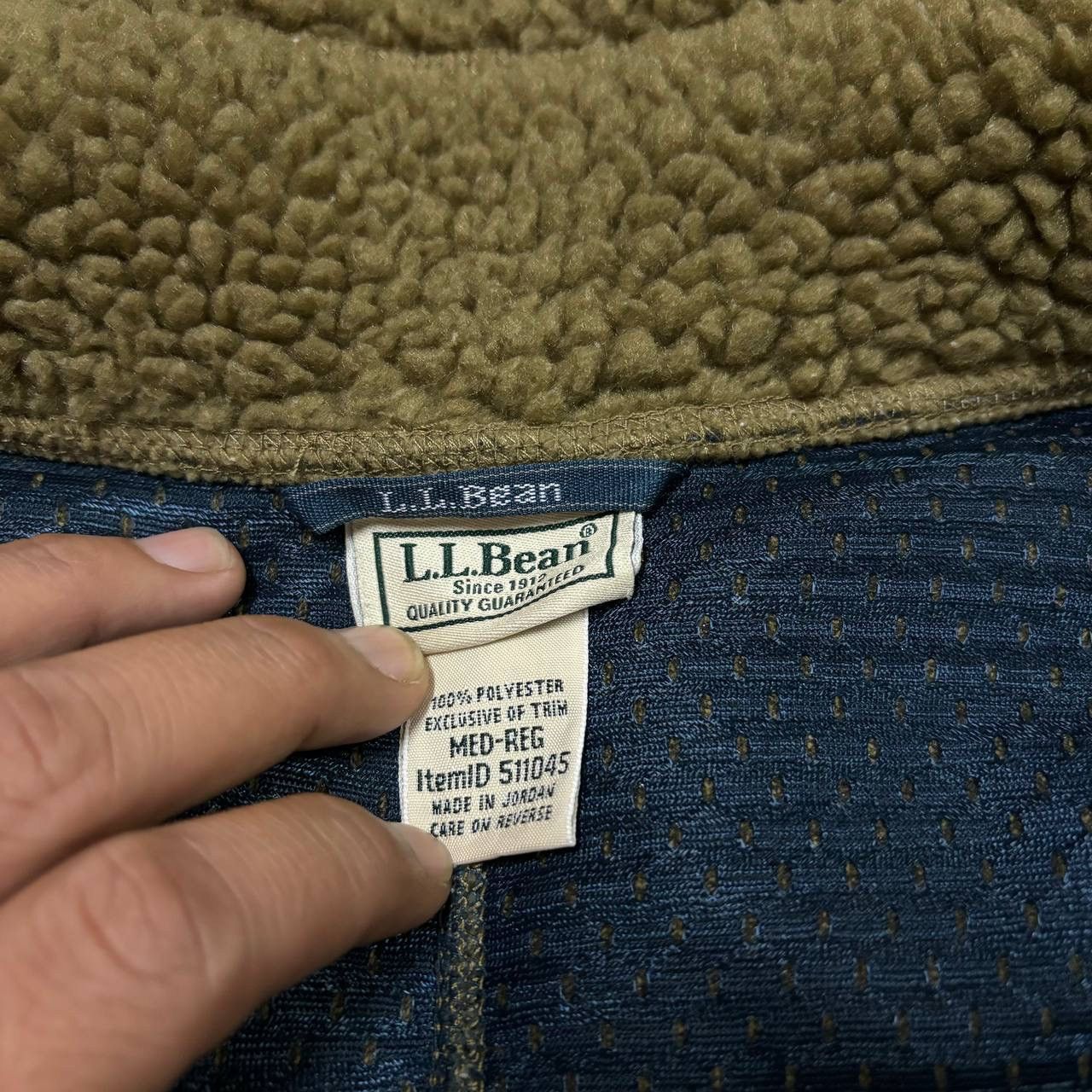 L.L. Bean L.L. Bean Mountain Pile Sherpa Fleece Jacket Olive Green M Size US M / EU 48-50 / 2 - 7 Thumbnail