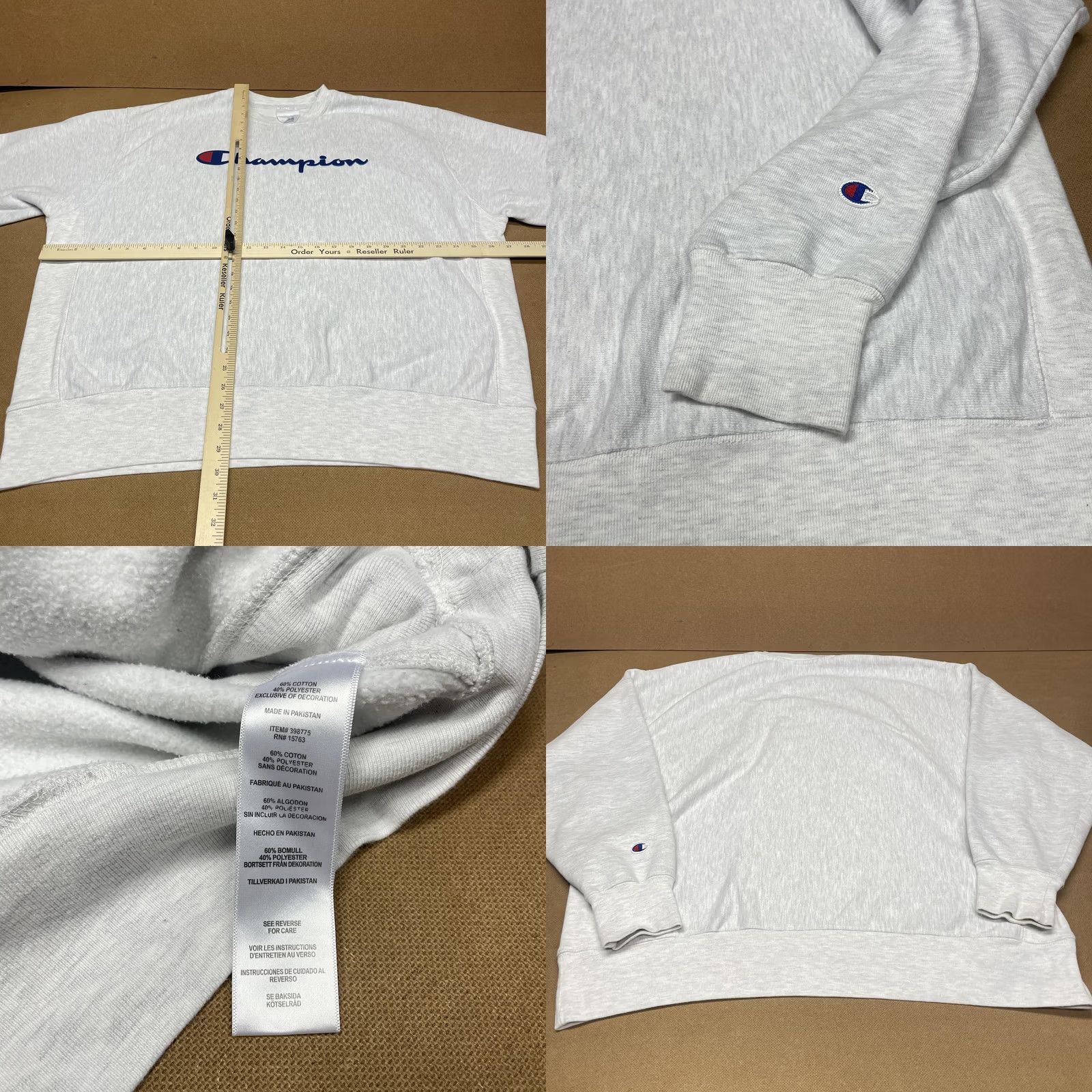 Champion Champion Reverse Weave Sweatshirt Mens 2XL Gray Script Logo Crewneck Pullover Size US XXL / EU 58 / 5 - 9 Thumbnail