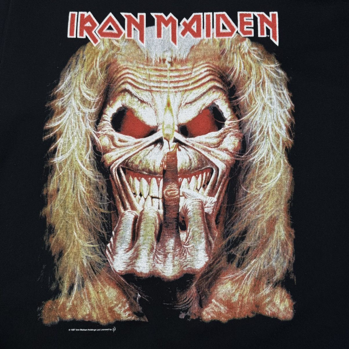 Band Tees Vintage Iron Maiden 1997 Middle Finger Logo Hoodie Size US XL / EU 56 / 4 - 7 Thumbnail