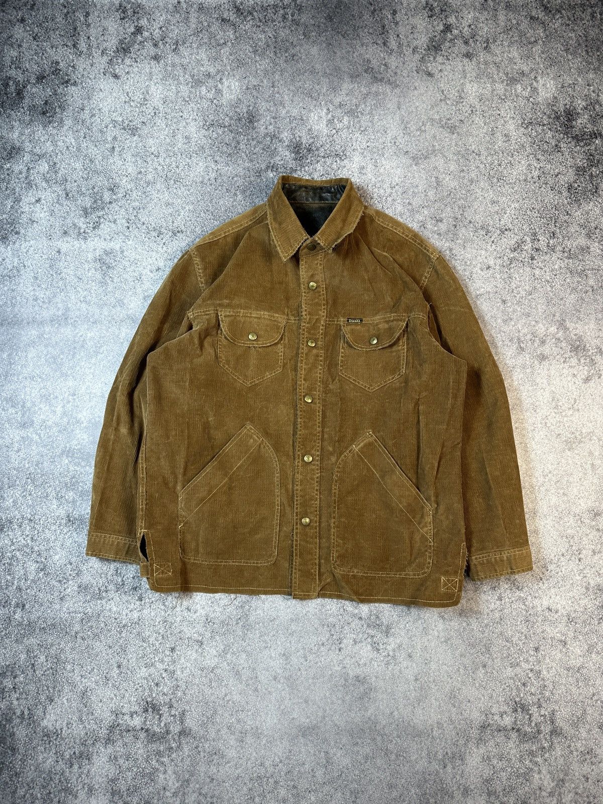 Diesel Y2K Vintage Corduroy Diesel Reversible Jacket Streetwear L Size US L / EU 52-54 / 3 - 1 Thumbnail