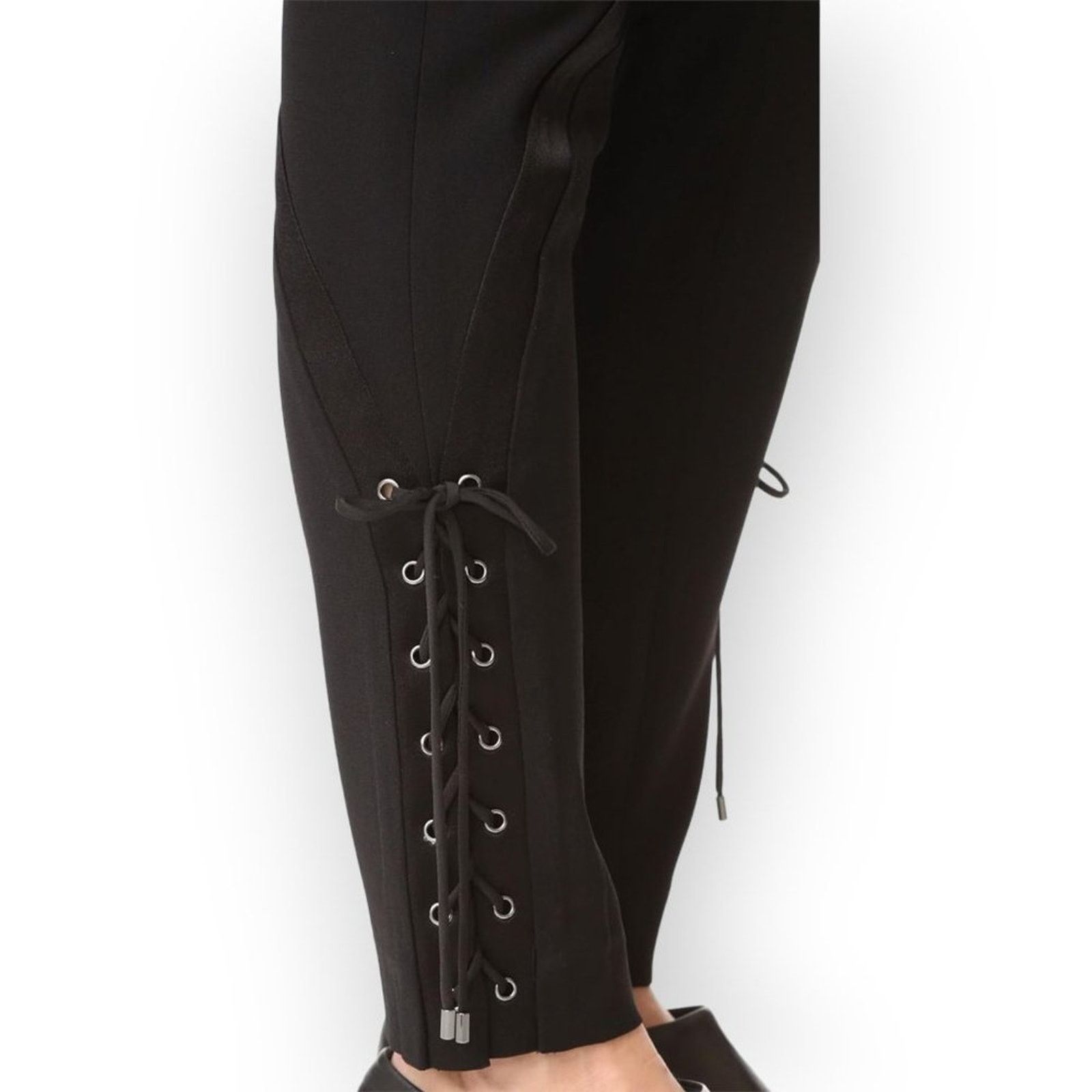 Haute Hippie Haute Hippie Lace-Up Skinny Pants Black Size 8 Size 30" / US 8 / IT 44 - 2 Thumbnail