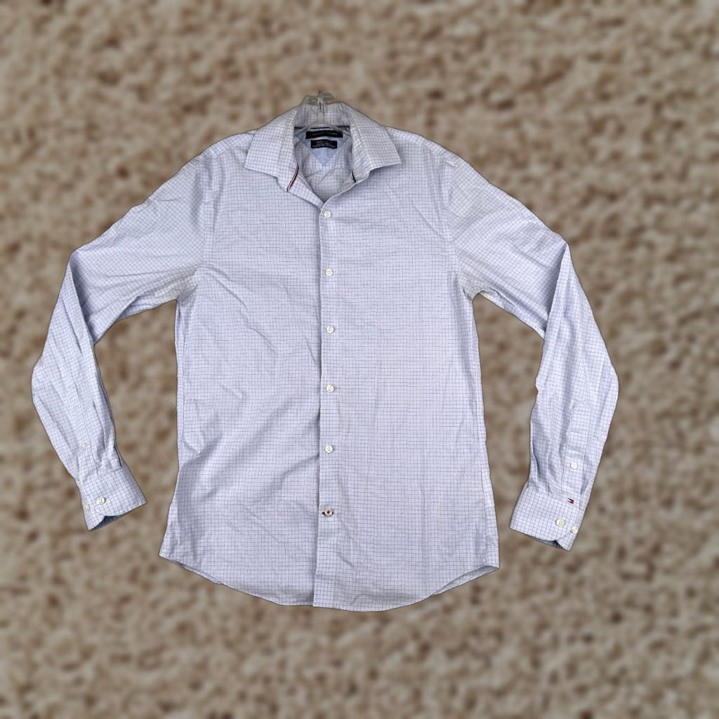 Tommy Hilfiger Tommy Hilfiger Shirt Men 15 Blue Plaid Long Sleeve Slim Fit Button-Up Casual Size US M / EU 48-50 / 2 - 1 Thumbnail