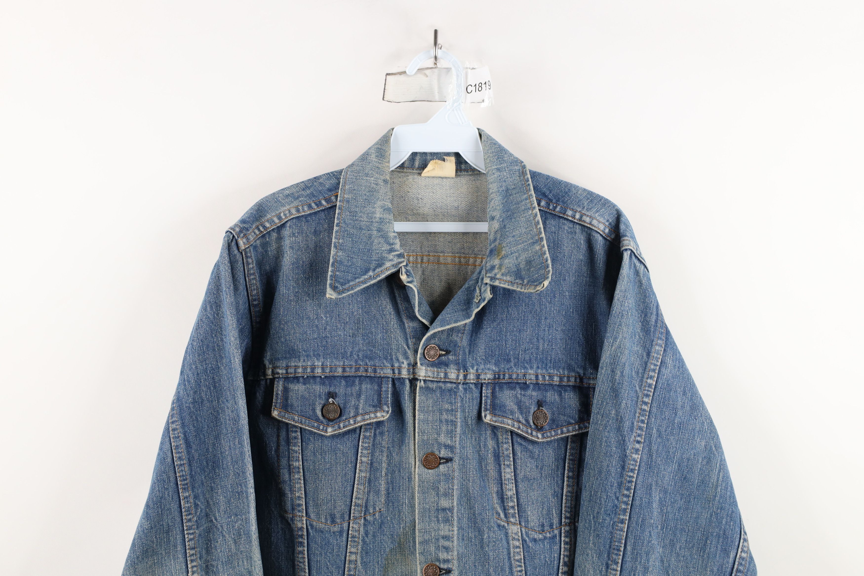 Vintage Vintage 60s 70s Streetwear Denim Jean Trucker Jacket USA Size US M / EU 48-50 / 2 - 2 Thumbnail