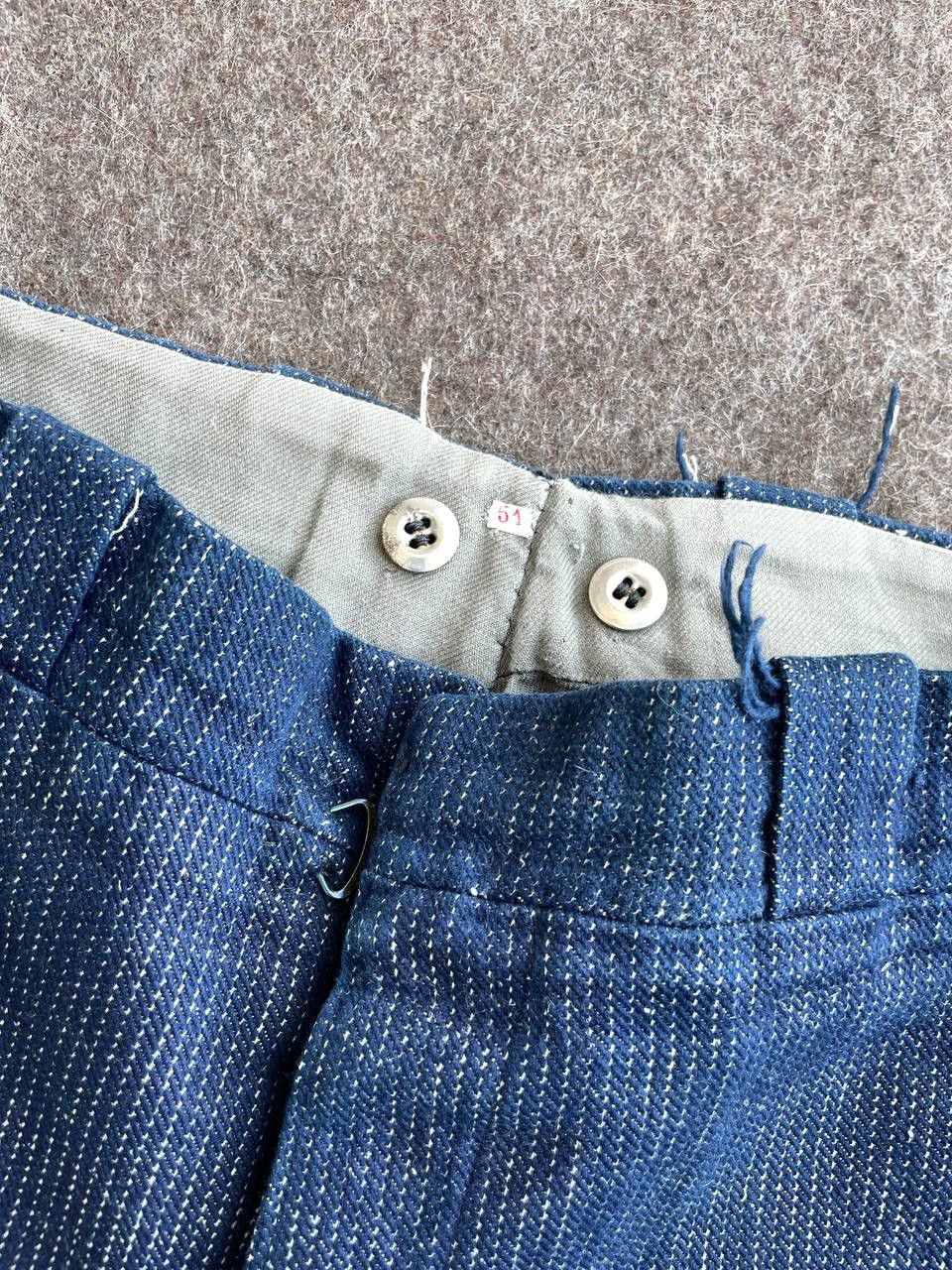 Vintage Antique Denim Striped Pants from 20-40’s Size US 30 / EU 46 - 3 Thumbnail