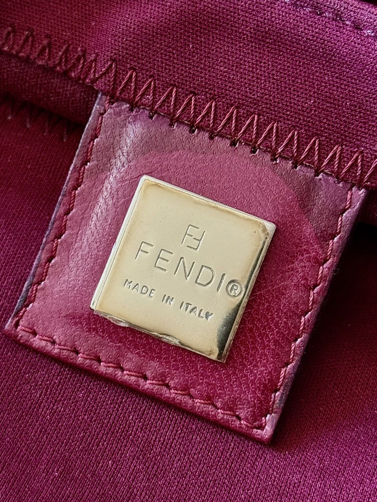 Fendi - 2000’s - Classic Baguette - Raspberry Neoprene Bag