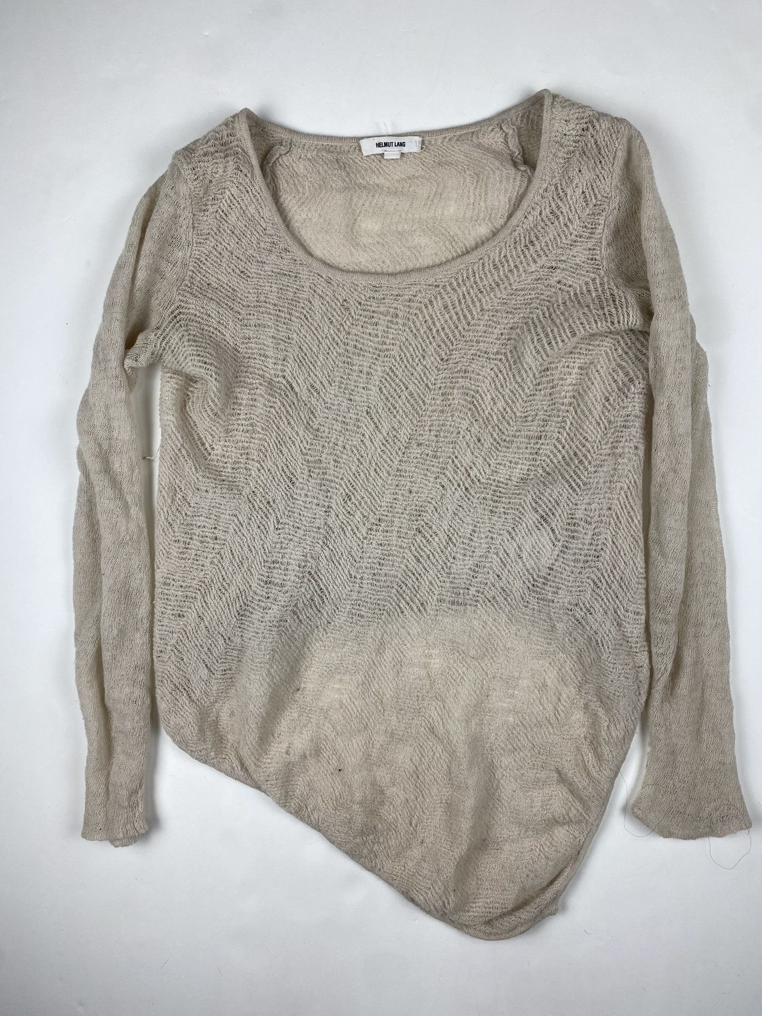 Image of Helmut Lang Asymmetrical Knit in Beige, Women's (Size Small)