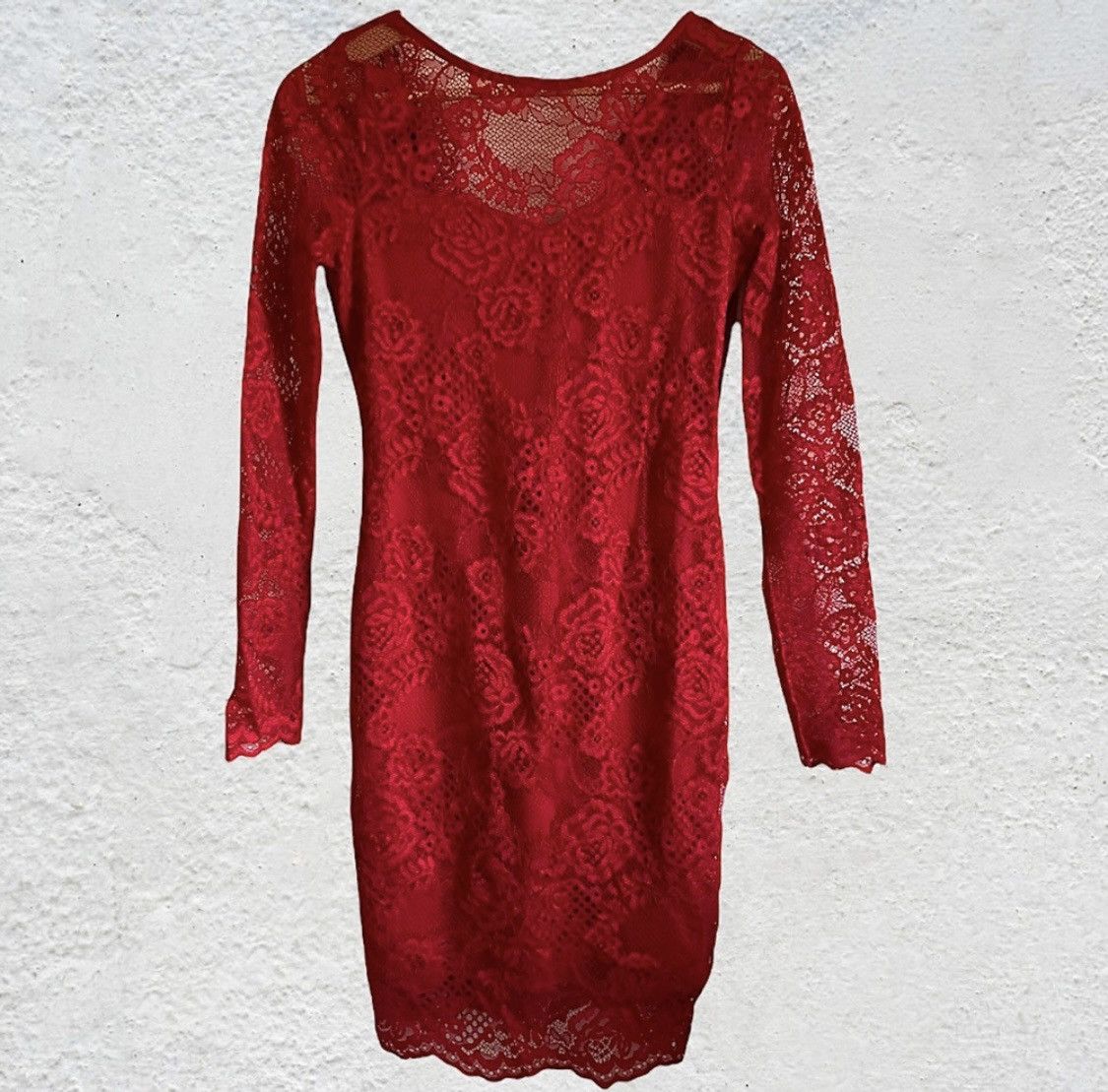 H&M LONG SLEEVE FLORAL LACE EMBROIDERED V BACK COCKTAIL DRESS Size M / US 6-8 / IT 42-44 - 10 Thumbnail
