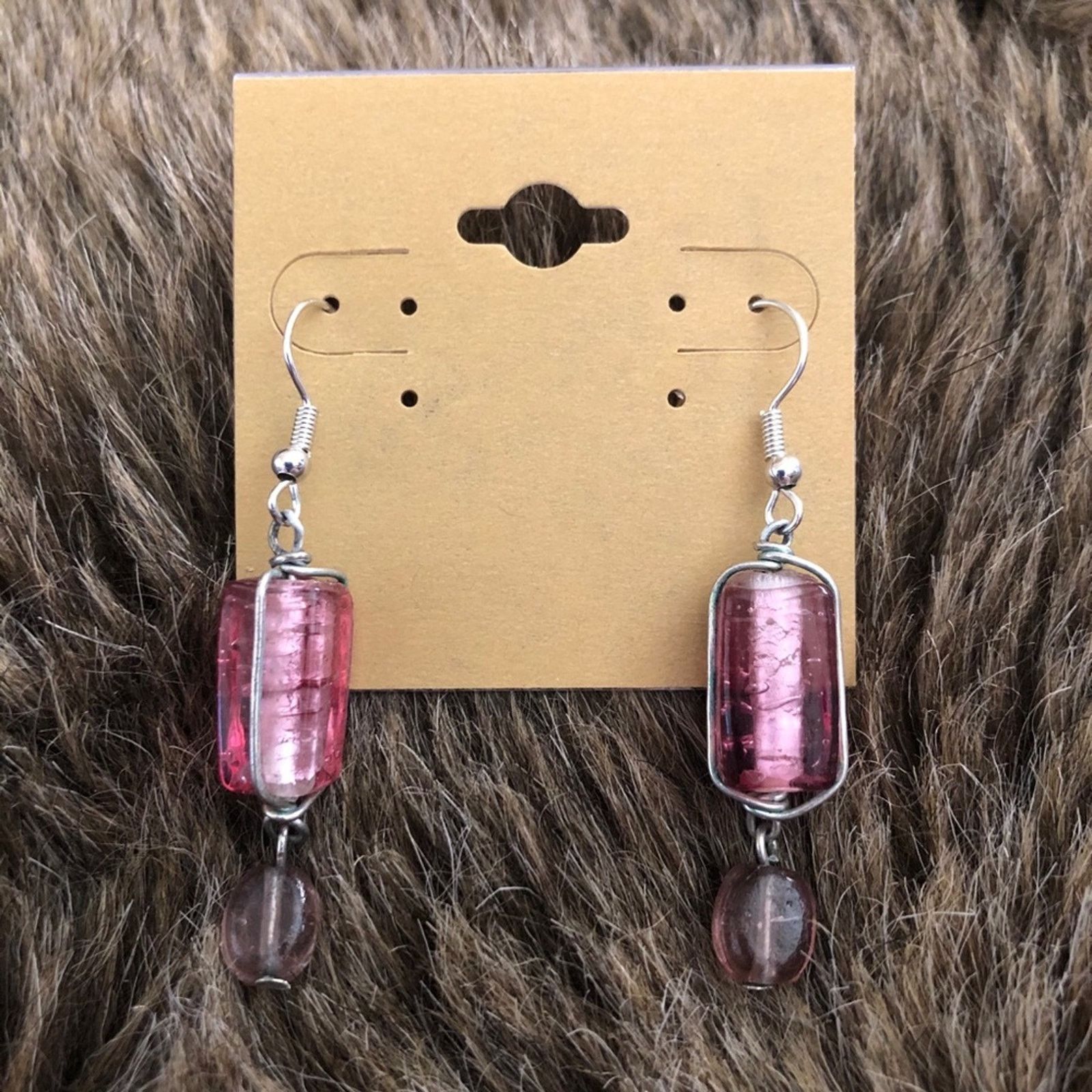 Vintage Vintage repurpose salvaged glass wired earrings Size ONE SIZE - 2 Thumbnail