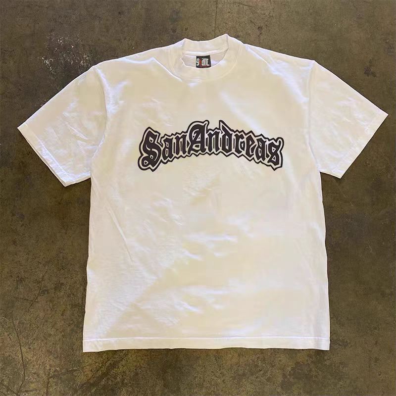 Vintage White Loose Letter Printed Short Sleeve T-Shirt Size US M / EU 48-50 / 2 - 1 Thumbnail