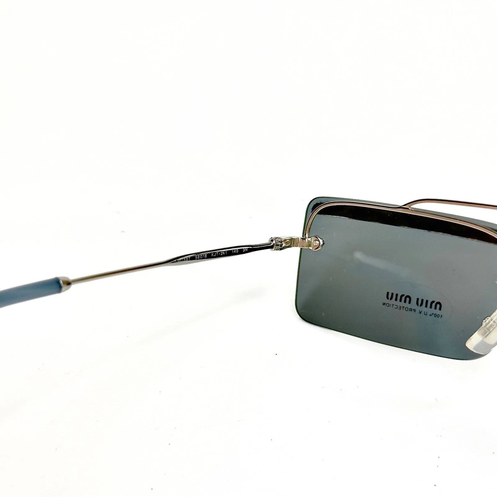 Miu Miu MIU MIU SOCIETE MU59TS 59T Blue Silver Square Sunglasses Size ONE SIZE - 2 Thumbnail