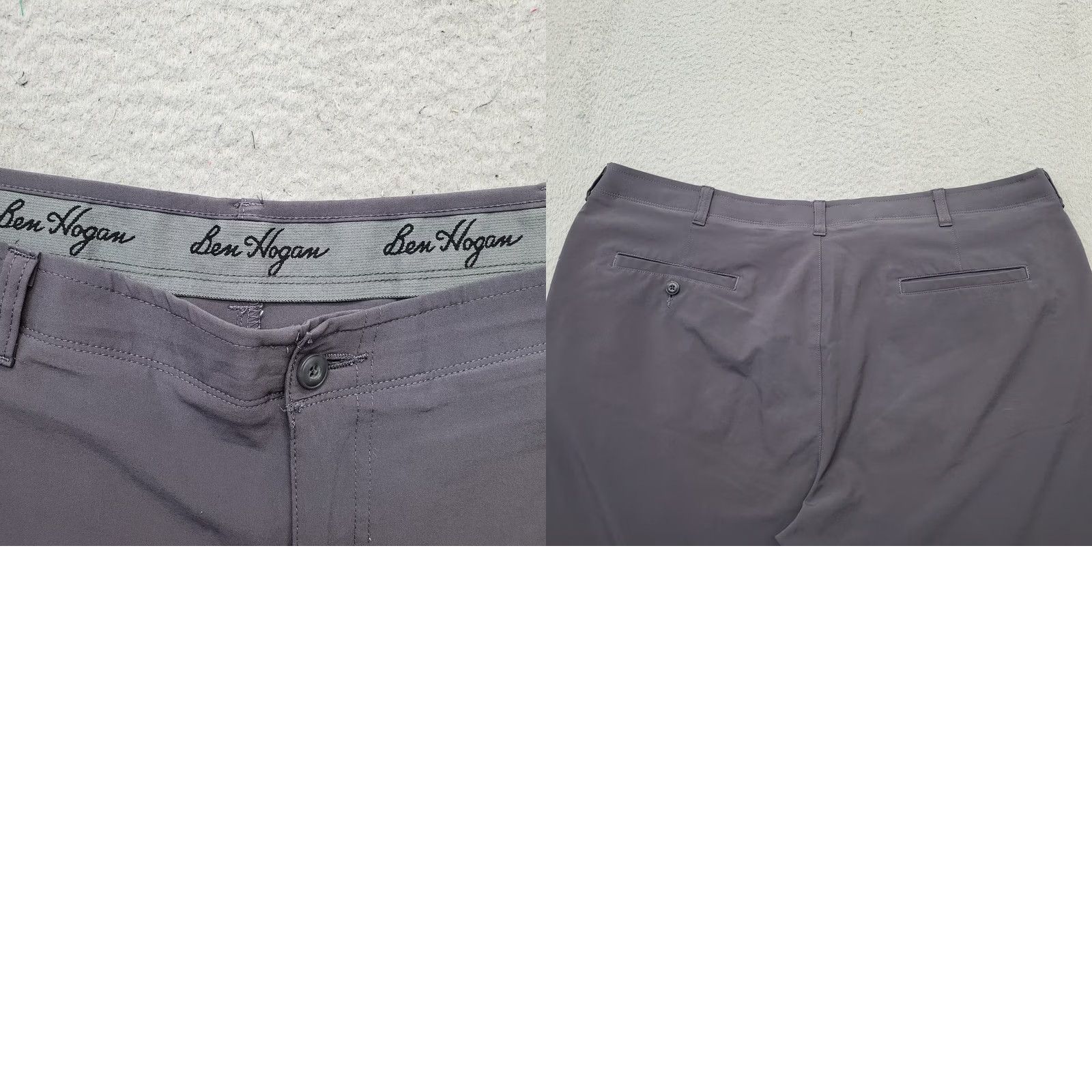 Hogan Ben Hogan Mens Chino Shorts Gray 42 Regular Fit Stretch Waistband Slash Pocket Casual Outdoor Summer 90s Size US 42 / EU 58 - 8 Thumbnail