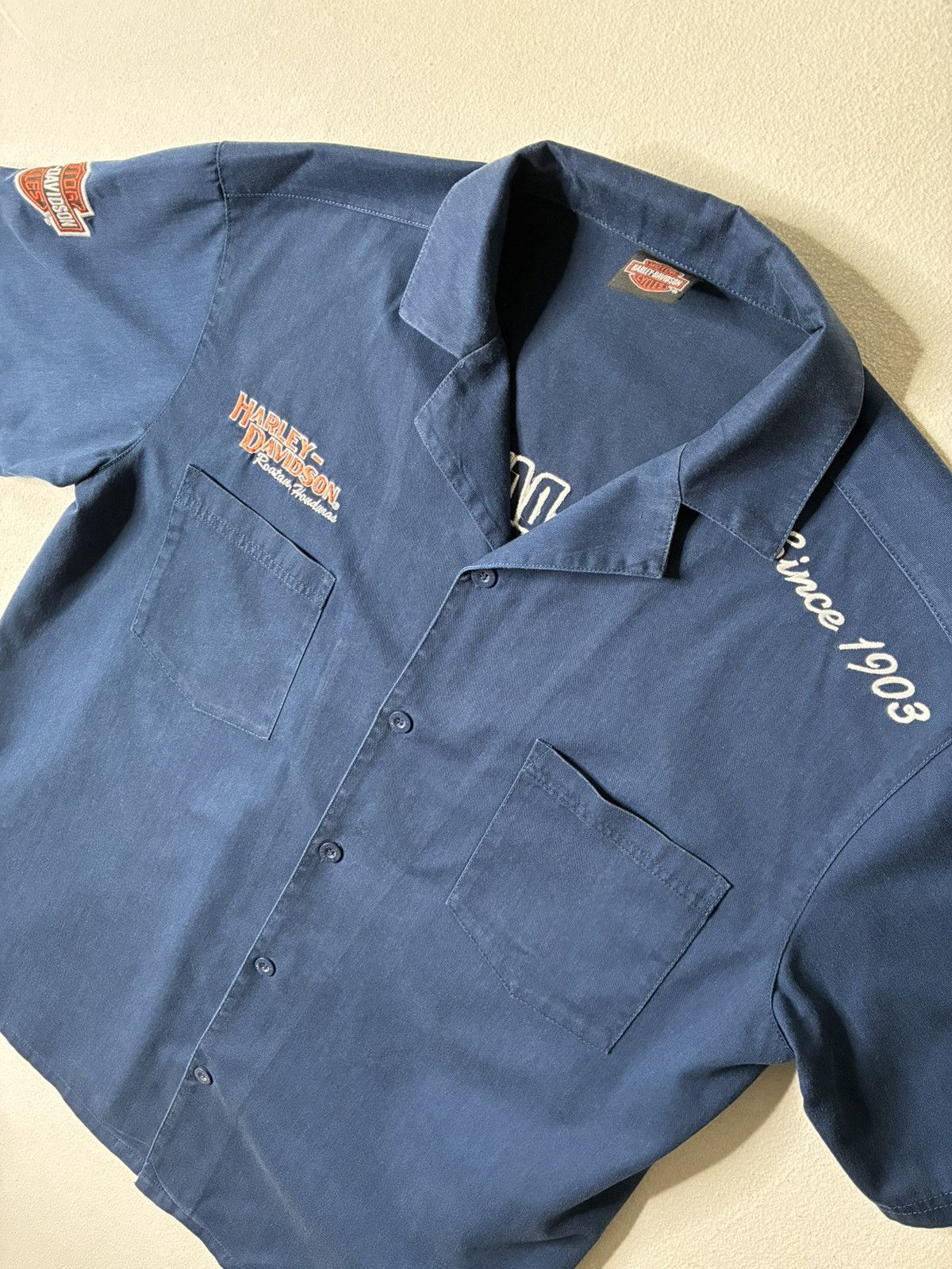 Harley Davidson 🔥RARE Harley-Davidson Roatan Honduras Mechanic Shirt Size US L / EU 52-54 / 3 - 3 Thumbnail