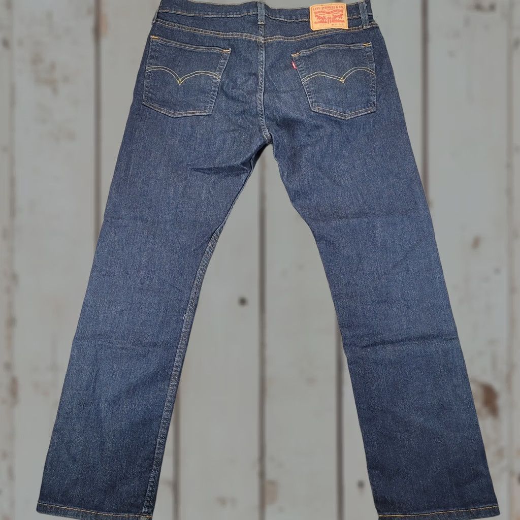 Levi's Levi's 513 Slim Straight Jeans Mens 36x30 Dark Indigo Blue Denim Pants Size US 36 / EU 52 - 1 Thumbnail