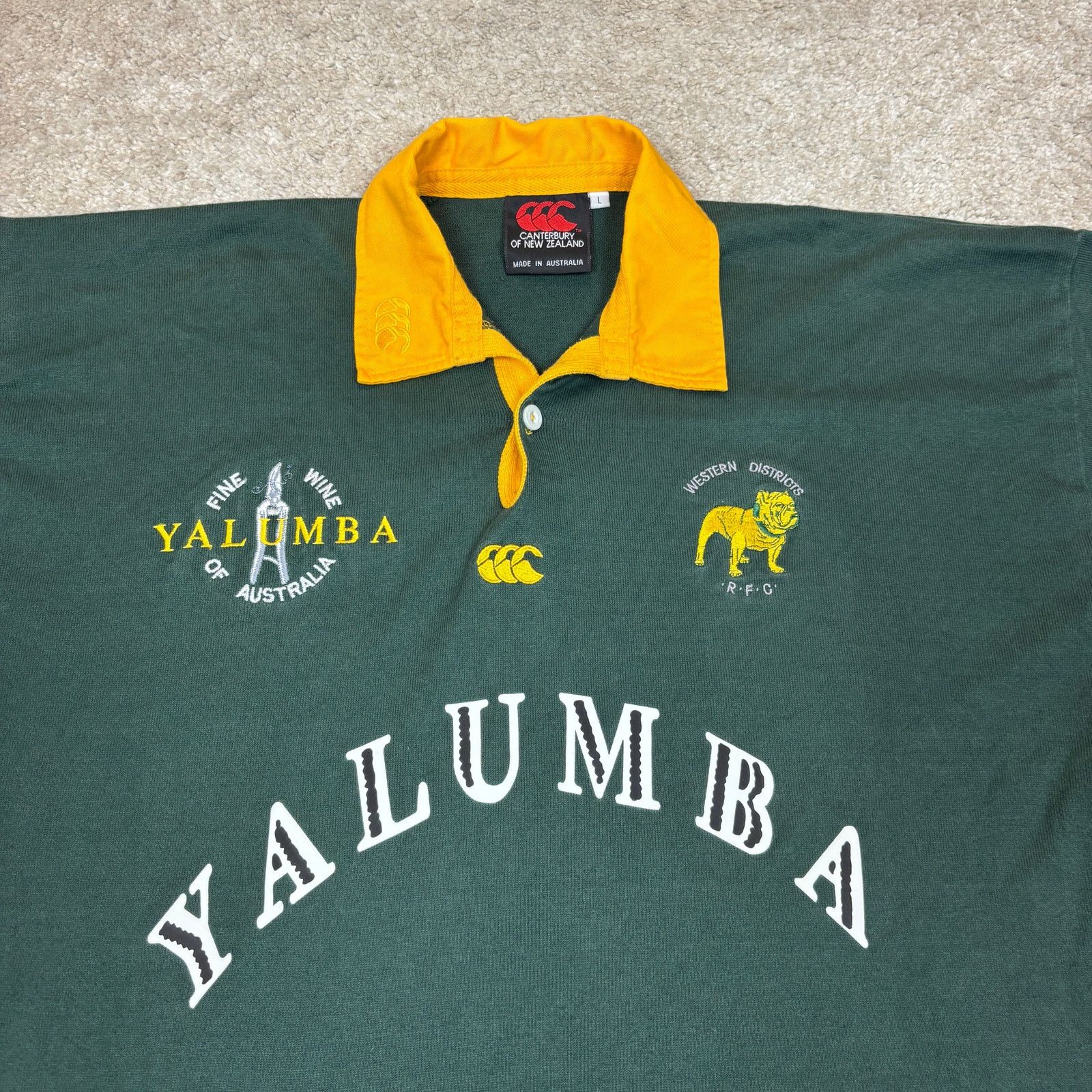 Canterbury of New Zealand × Vintage VTG 90s Western District RFC Bulldogs Rugby Shirt Large Rare Size US L / EU 52-54 / 3 - 3 Thumbnail