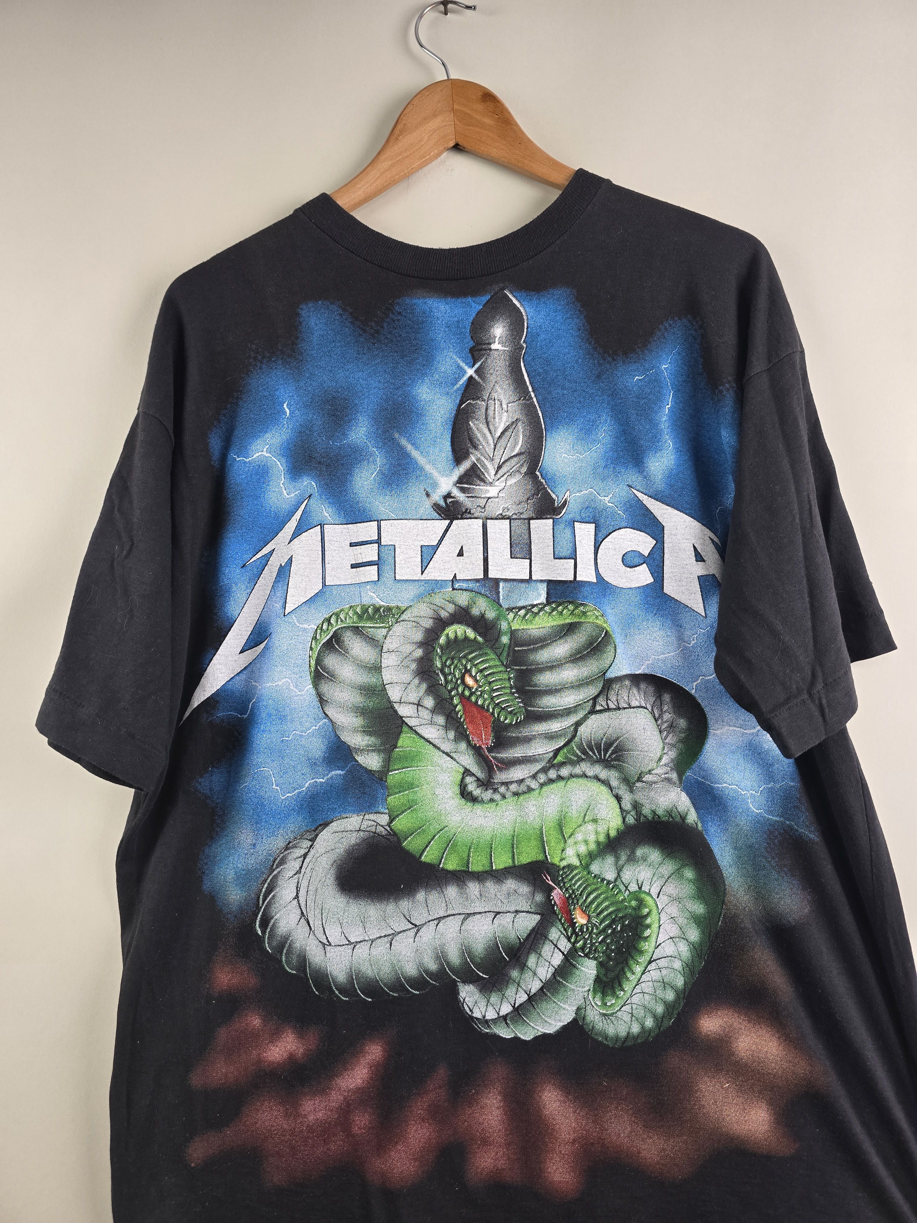 Band Tees × Metallica × Vintage 90s Metallica World Tour Full Print XL 23" 30" Size US XL / EU 56 / 4 - 2 Thumbnail
