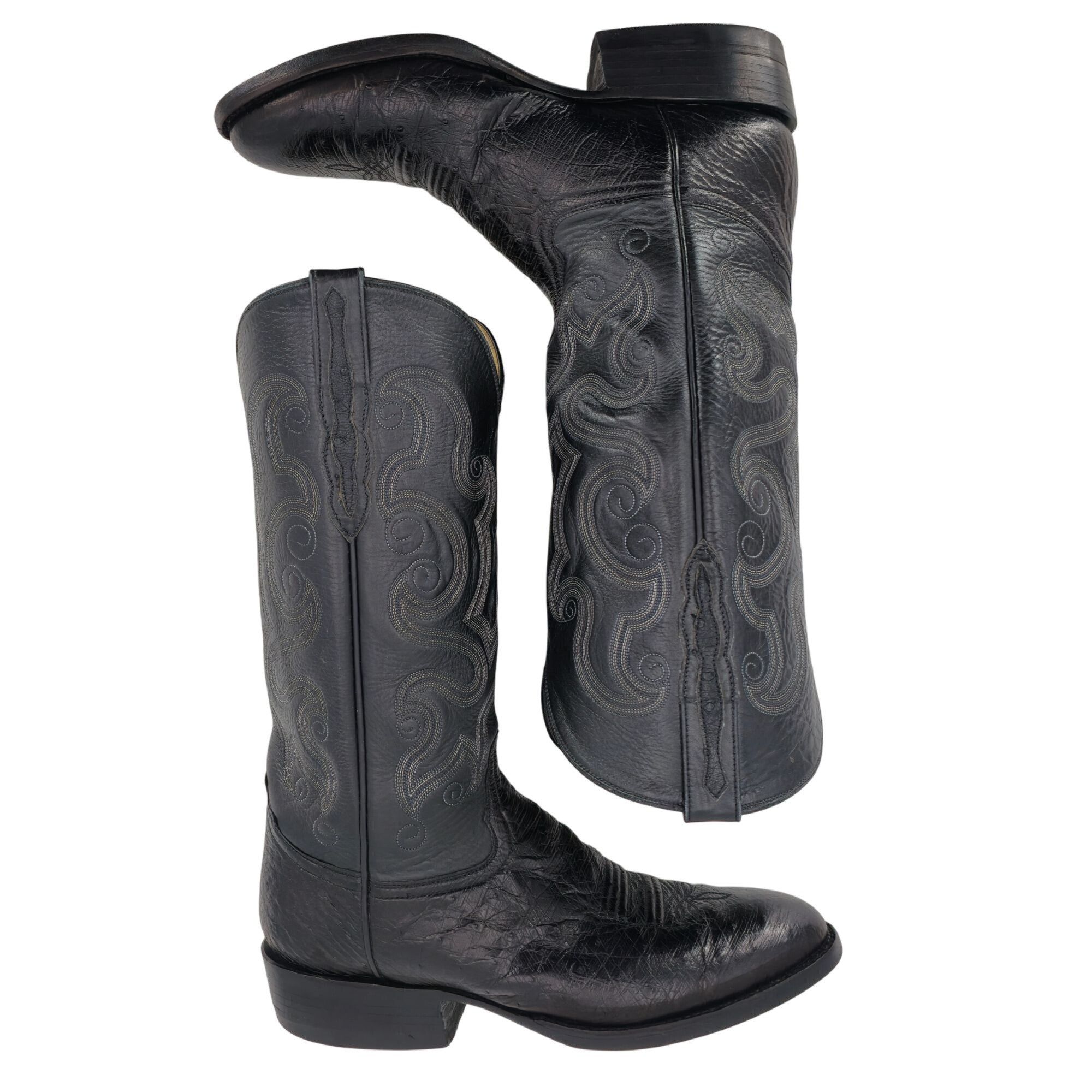 Other Luskey's Ryon's Mens size 9.5D Black Ostrich Exotic Leather Size US 9.5 / EU 42-43 - 13 Thumbnail