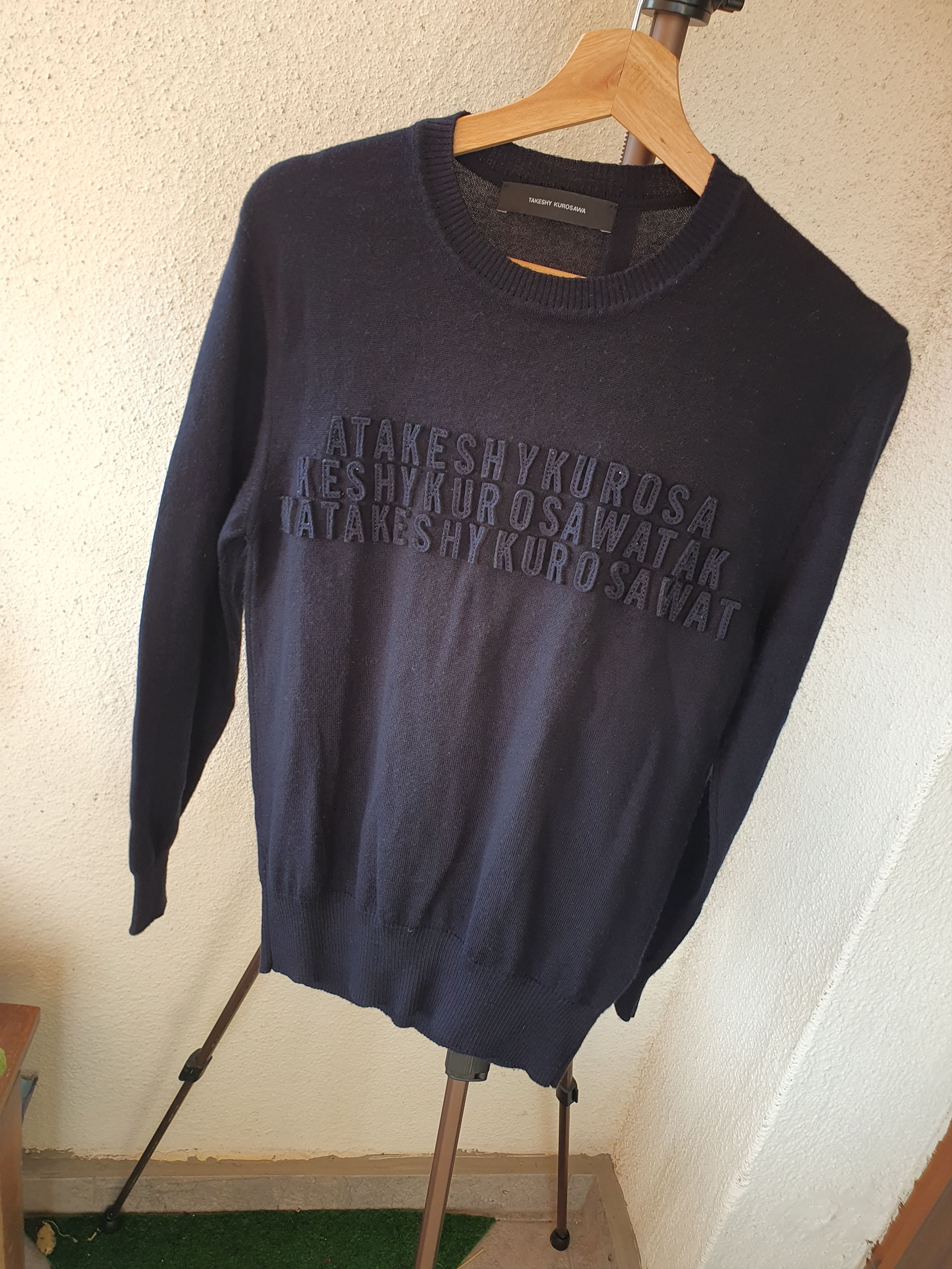 Takeshy Kurosawa Takeshy Kurosawa Spellout Sweater Merino Blend sz M Size US M / EU 48-50 / 2 - 4 Thumbnail