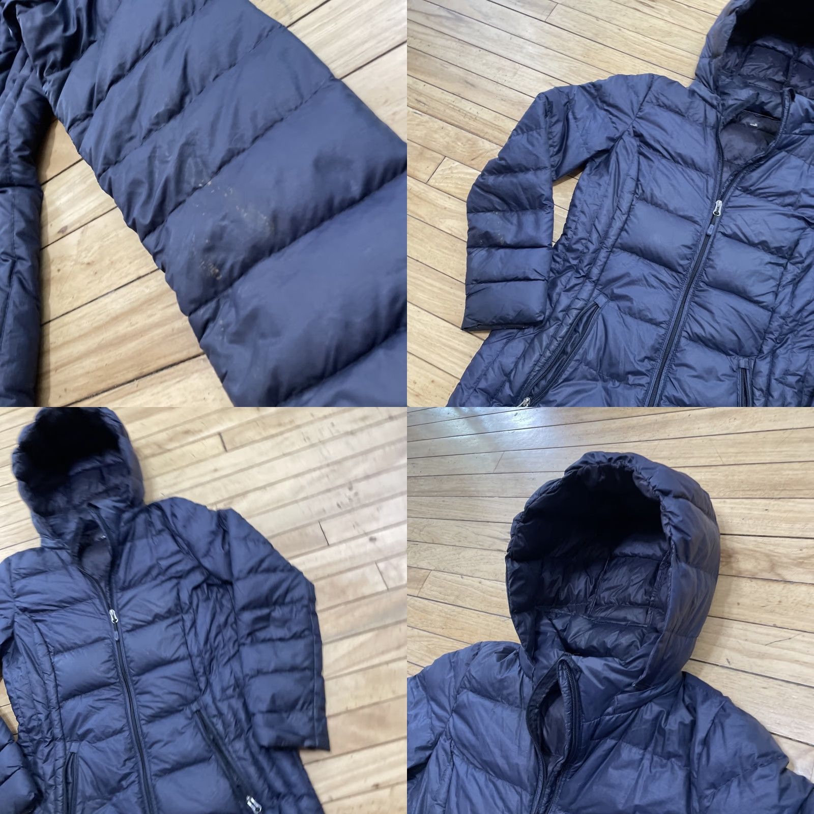 Vintage 32 Degrees UL Down Puffer Jacket Women M Zip Hood Quilt Packable Hike Coat Blue Jacket Size M / US 6-8 / IT 42-44 - 10 Thumbnail