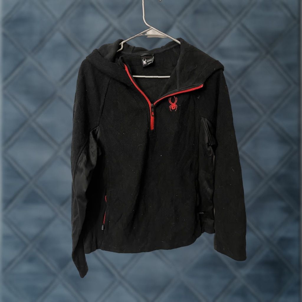 Spyder Spyder Boundless 1/4 Zip Black Pullover Red Spyder Logo Hoodie Men Medium Size US M / EU 48-50 / 2 - 1 Thumbnail