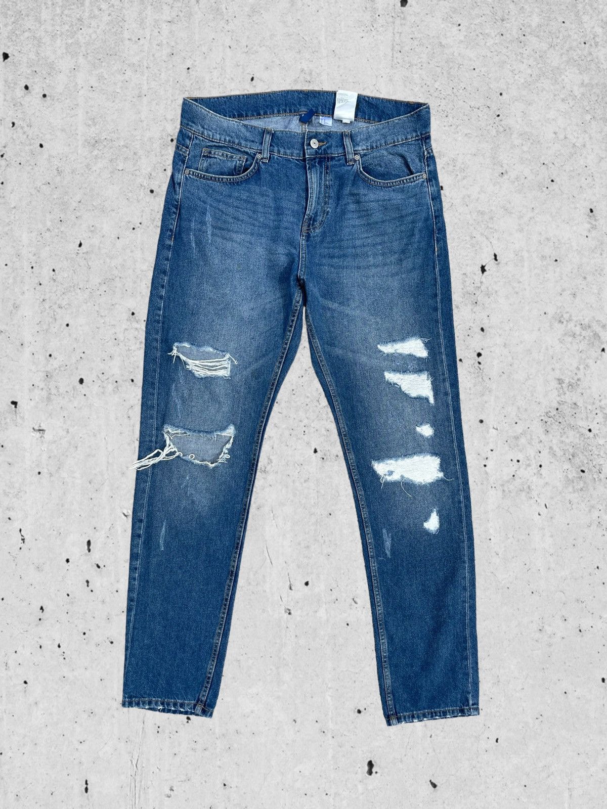 Jean 🔥 Devided Blue Distressed Denim Streetwear W34🔥 Size US 34 / EU 50 - 2 Thumbnail