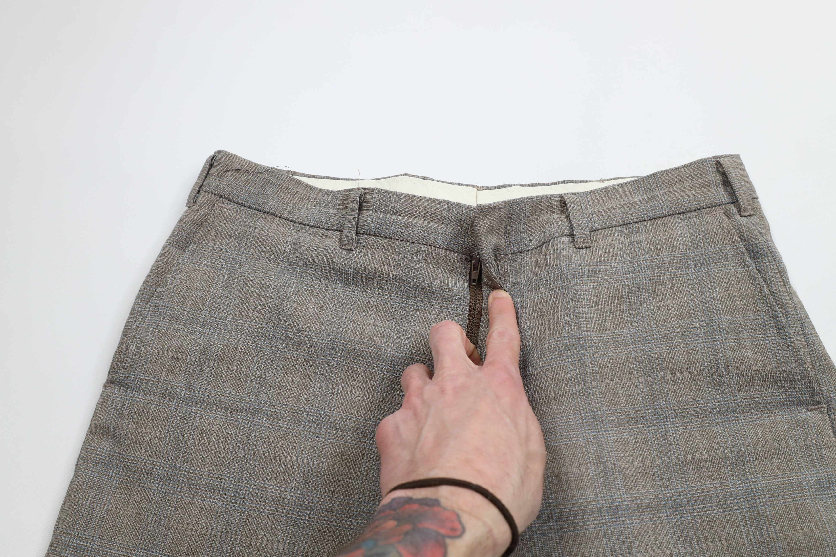 Vintage Vintage 70s Streetwear Flared Wide Leg Chino Pants Plaid USA Size US 32 / EU 48 - 7 Thumbnail