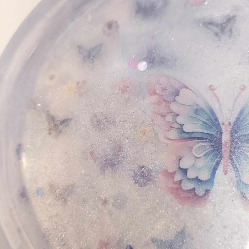 Handmade Iridescent Butterfly Resin Trinket Dish Size ONE SIZE - 5 Thumbnail