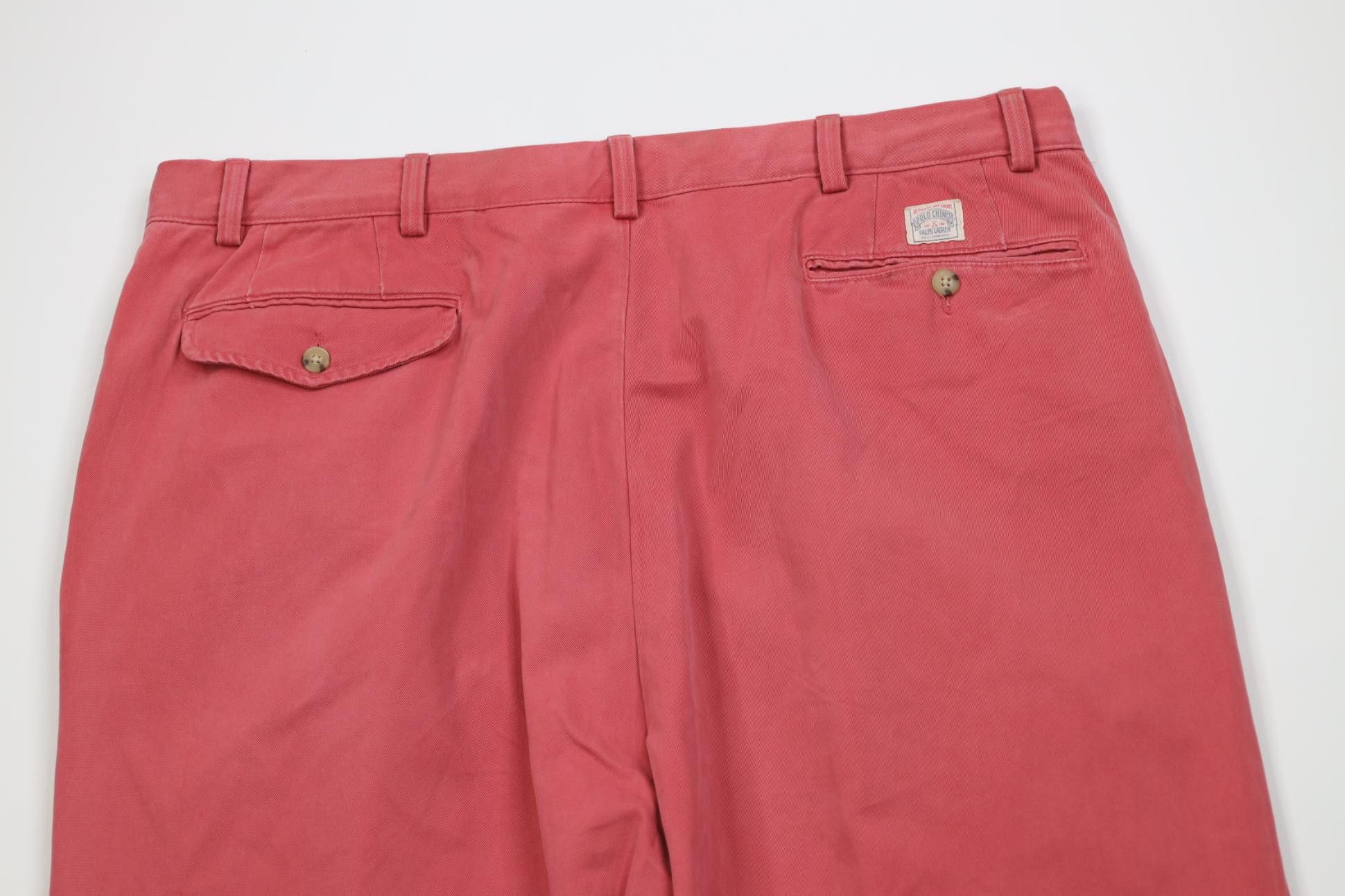 Polo Ralph Lauren Vintage Ralph Lauren Pleated Wide Leg Chino Pants Cotton Red Size US 42 / EU 58 - 13 Thumbnail