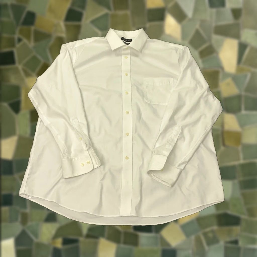 Ralph Lauren VINTAGE Ralph Lauren LRL Black Label Shirt Mens 2XL White Cotton Stretch Regular Fit Size US XXL / EU 58 / 5 - 1 Thumbnail