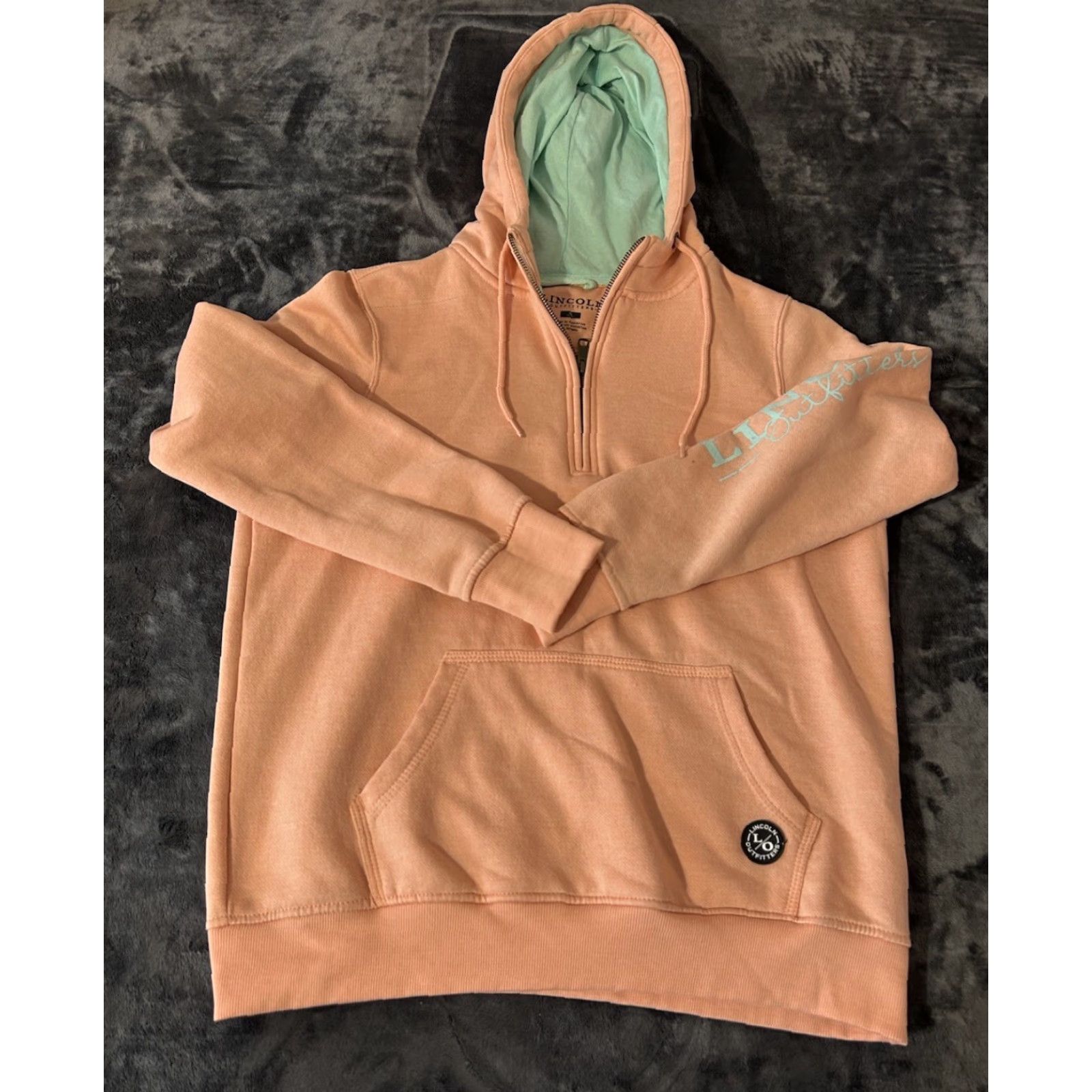 KangaROOS VINTAGE: No (omit) Lincoln Outfitters Hoodie Women S Peach 3/4 Zip Kangaroo Pocket Logo Boy? Size S / US 4 / IT 40 - 3 Thumbnail