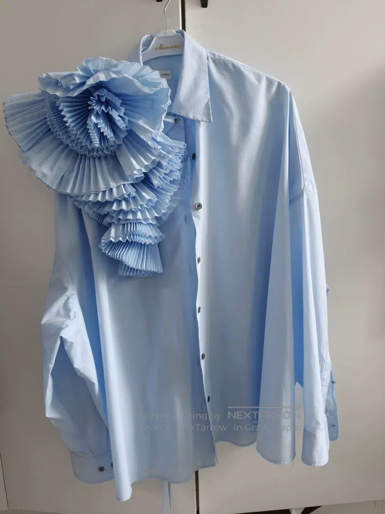 Dries Van Noten Dries Van Noten Spring Summer Origami Flower Shirt Size S / US 4 / IT 40 - 1 Thumbnail