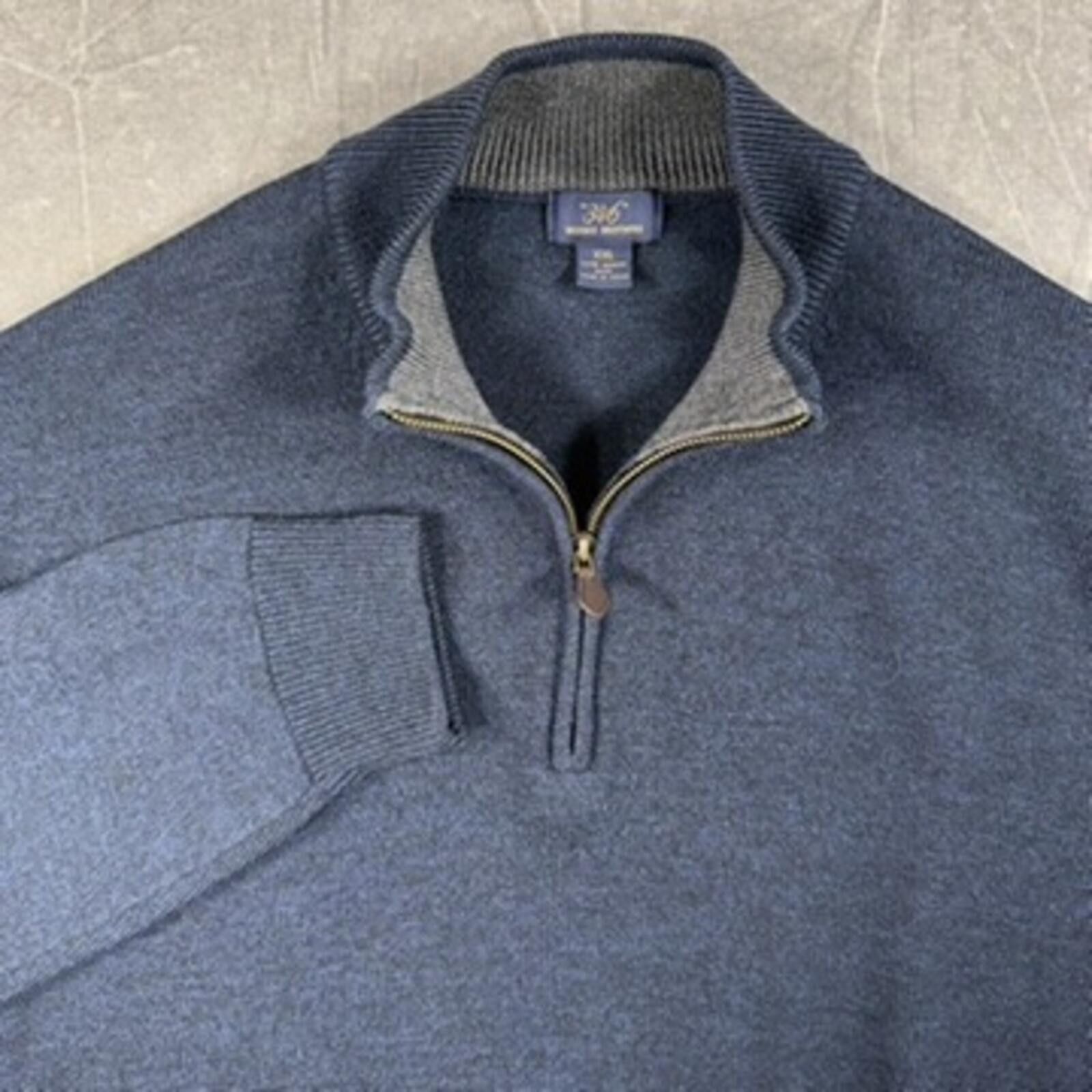 Brooks Brothers Brooks Brothers Sweater Mens 2XL Navy 346 Zip Merino Wool Size US XXL / EU 58 / 5 - 1 Thumbnail
