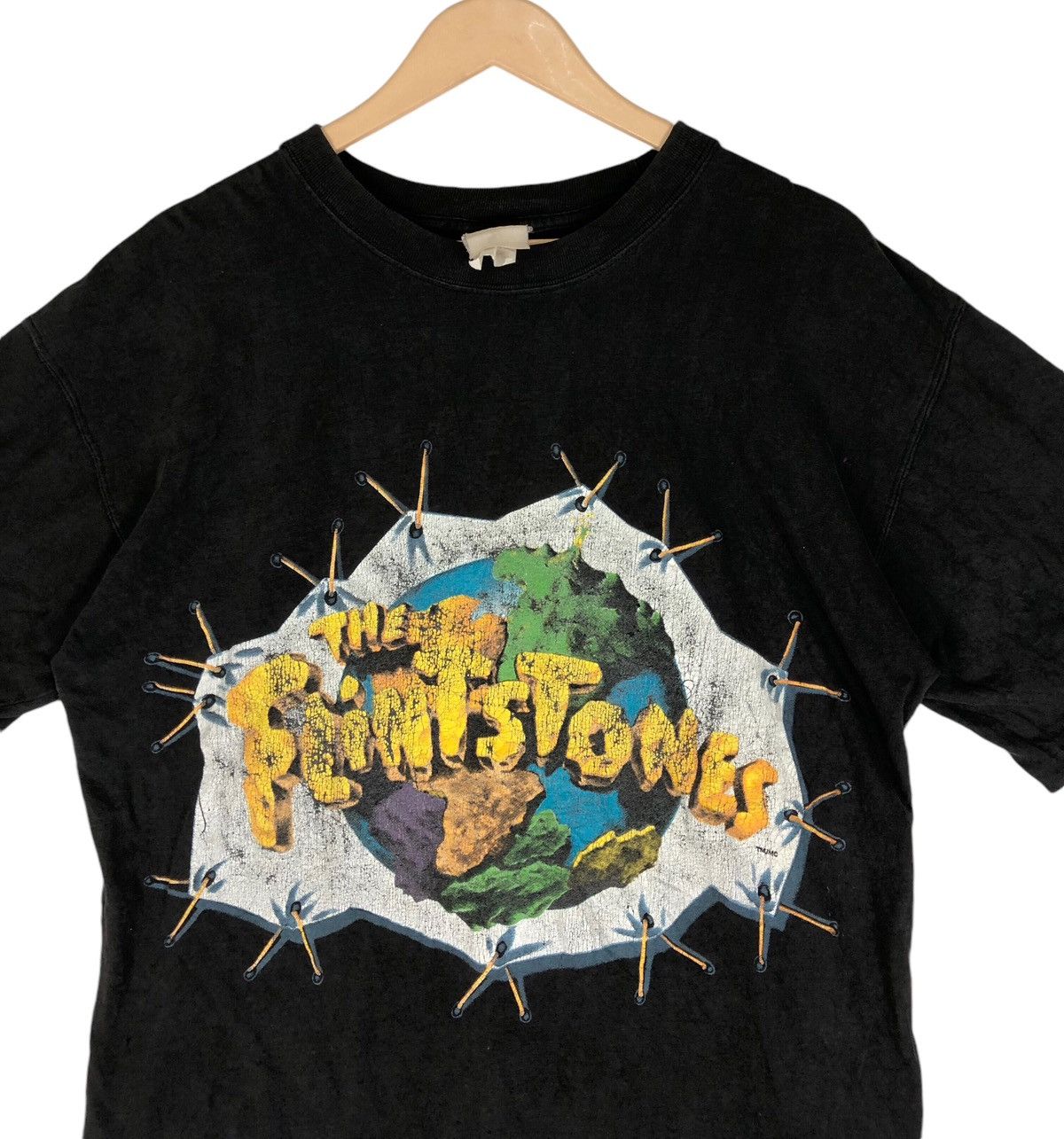 Cartoon Network × Vintage Vintage The Flinstones Faded T Shirt Size US L / EU 52-54 / 3 - 4 Thumbnail