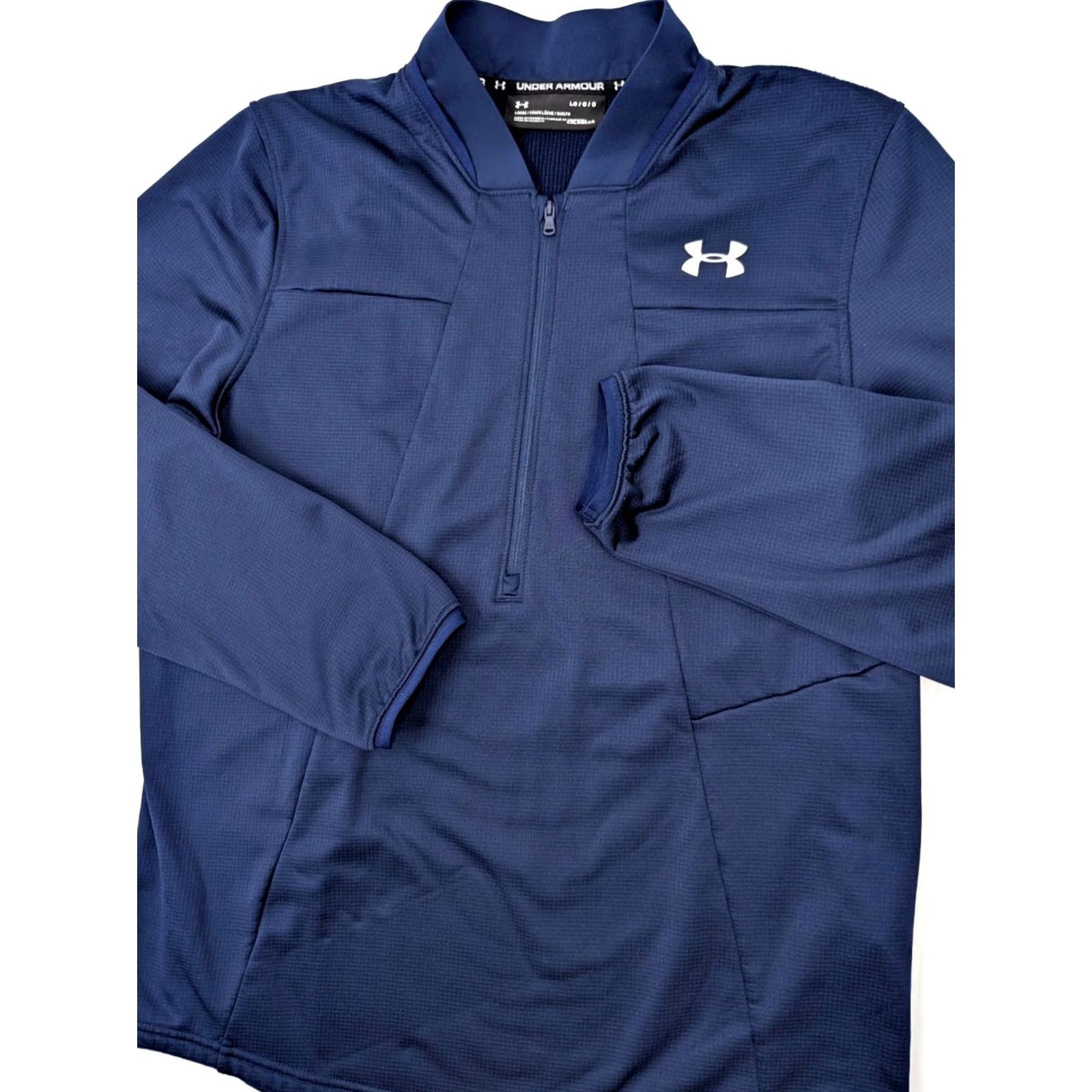 Under Armour Under Armour ColdGear 1/4 Zip Pullover Golf Fleece Sweatshirt Men L Blue Size US L / EU 52-54 / 3 - 2 Thumbnail
