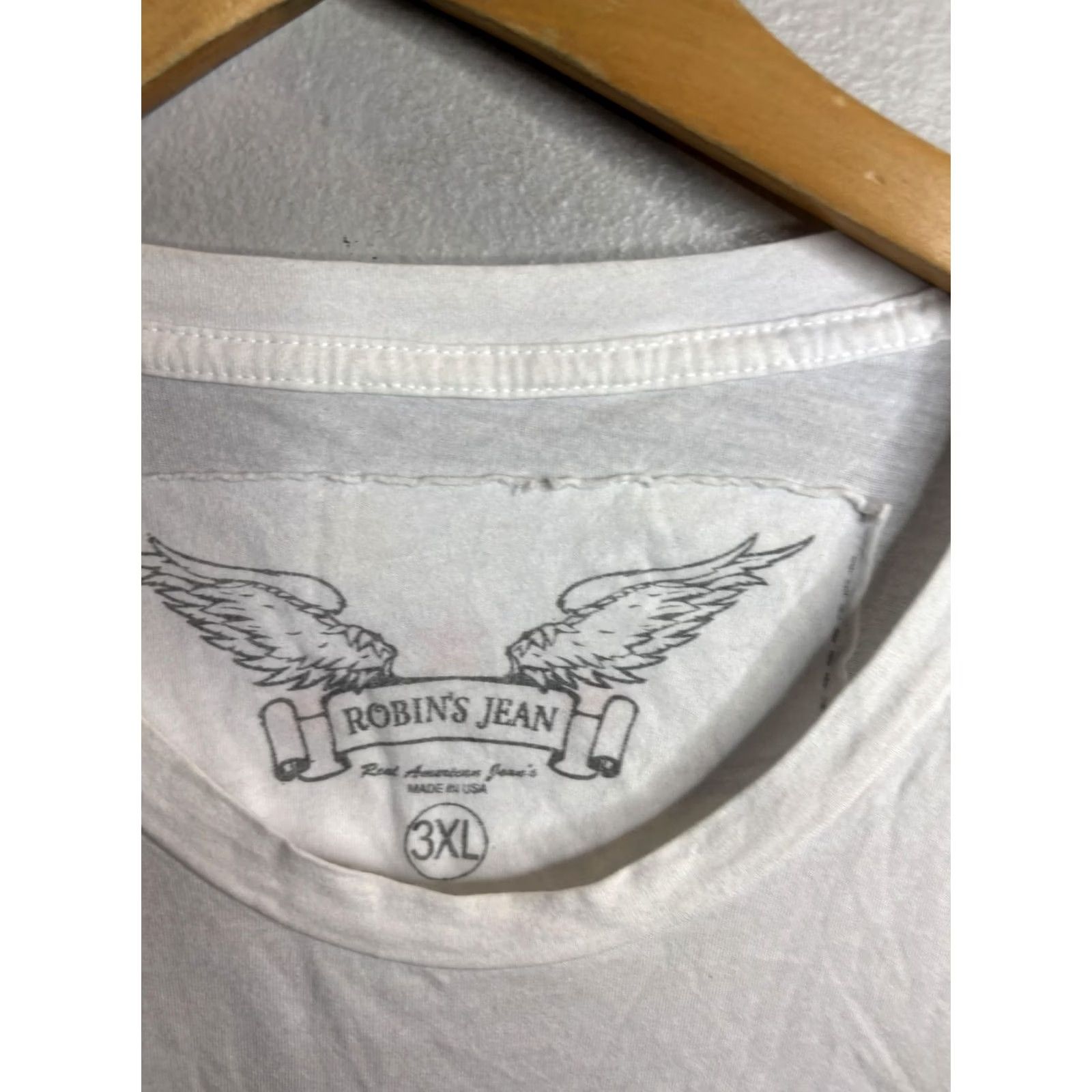 Vintage VINTAGE Robin's Jean Shirt Mens 3XL White Eagle Graphic Made USA Patriotic Tee T-Shirt Size US XXL / EU 58 / 5 - 3 Thumbnail