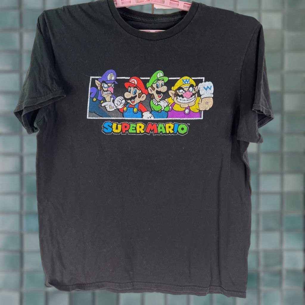 Nintendo Super Mario Graphic Shirt Adult Size L Black Tee Size US L / EU 52-54 / 3 - 1 Thumbnail