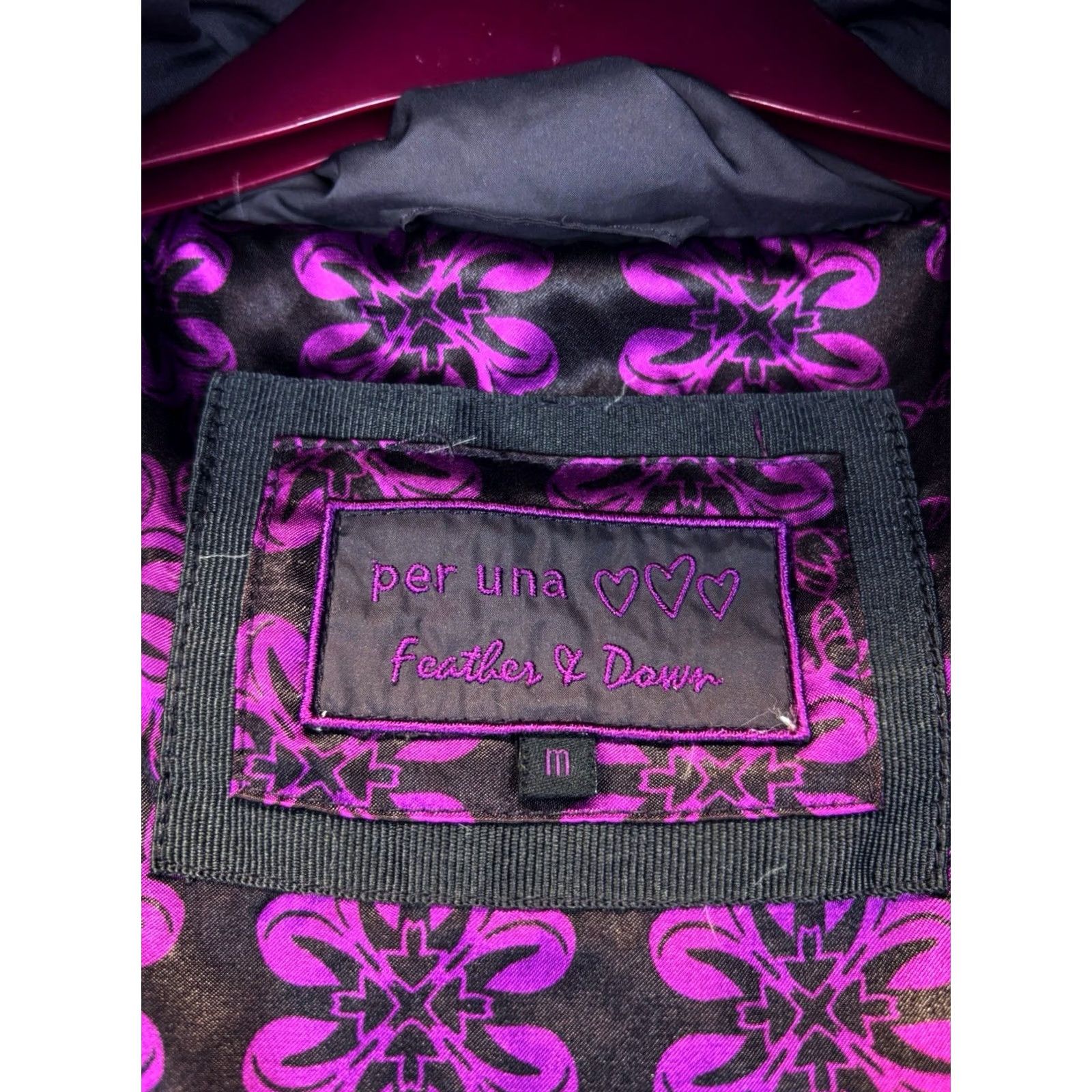 Vintage Per Una Aubergine Purple Medium-Length Hooded Padded Coat - Mid-Length Size M / US 6-8 / IT 42-44 - 7 Thumbnail