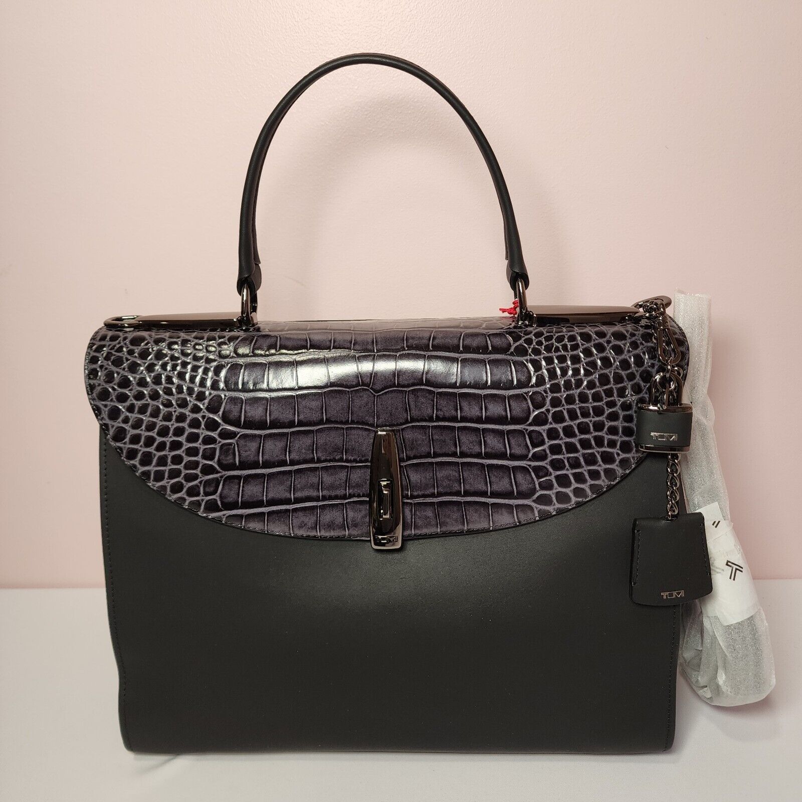 Tumi Tumi Mezzanine RIVERA Crocodile Embossed Leather Satchel Size ONE SIZE - 8 Thumbnail