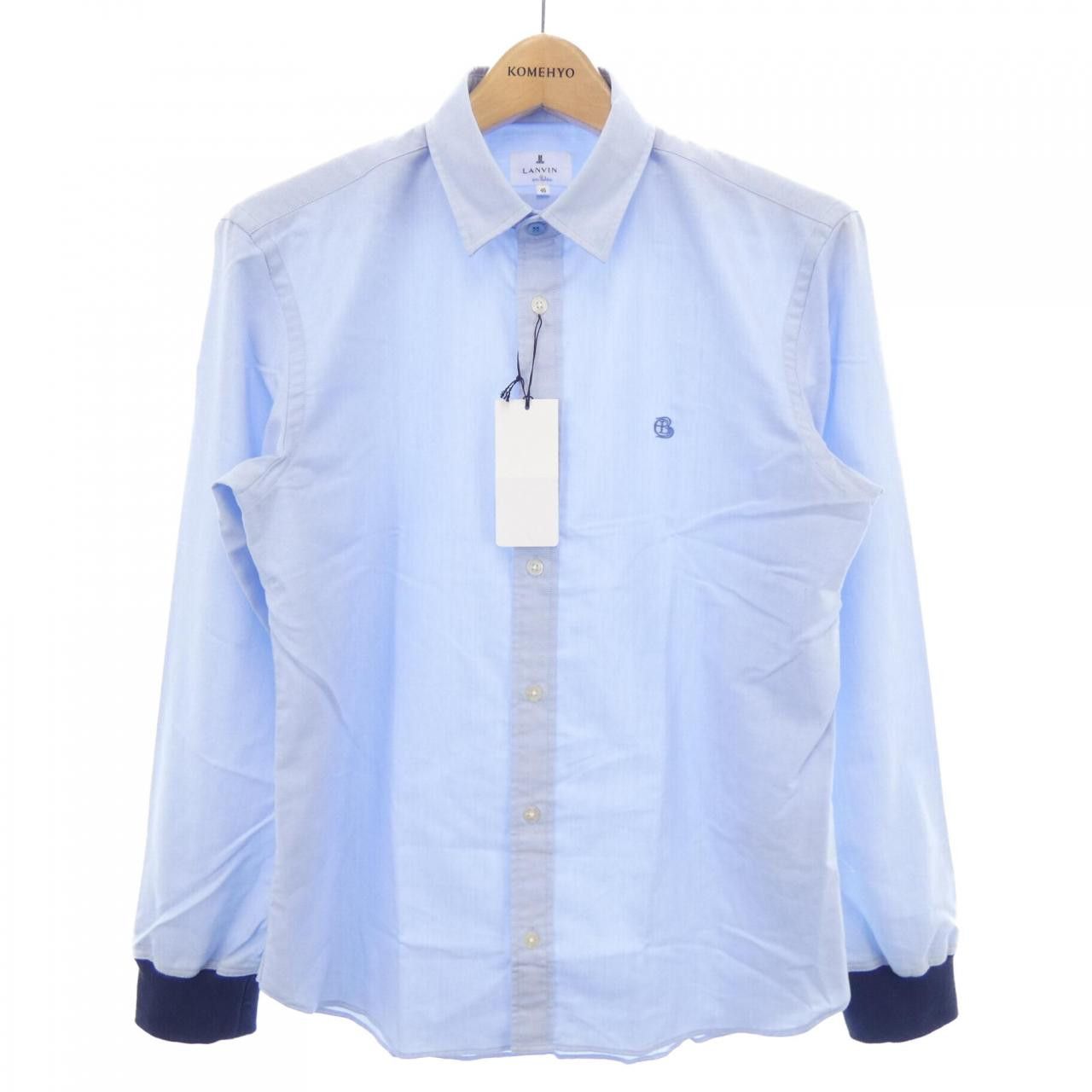 Lanvin Lanvin LANVIN en Bleu Shirt Cotton Dress Shirt DUTY FREE for USA Size ONE SIZE - 1 Thumbnail