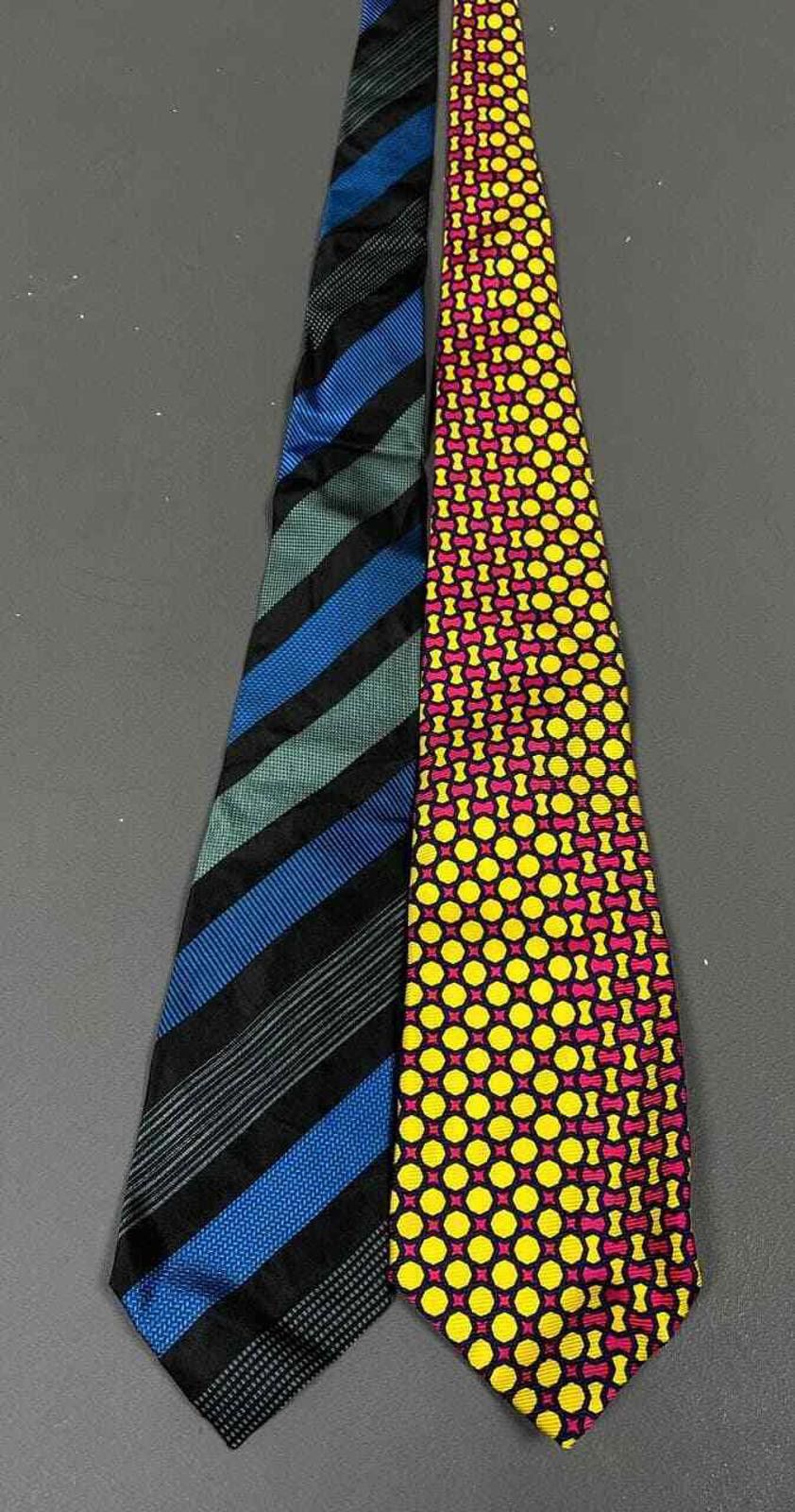 Designer Lot of 2 Fabric Frontline Zurich Silk Tie Blue Stripe Size ONE SIZE - 2 Thumbnail