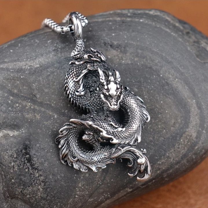 Vintage Domineering Chinese Dragon Pendant Chain Size ONE SIZE - 3 Thumbnail