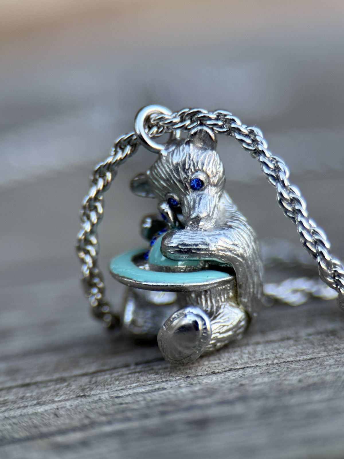Vivienne Westwood Vivienne Westwood Orb Teddy Bear Pendant Necklace In Silver Size ONE SIZE - 3 Thumbnail