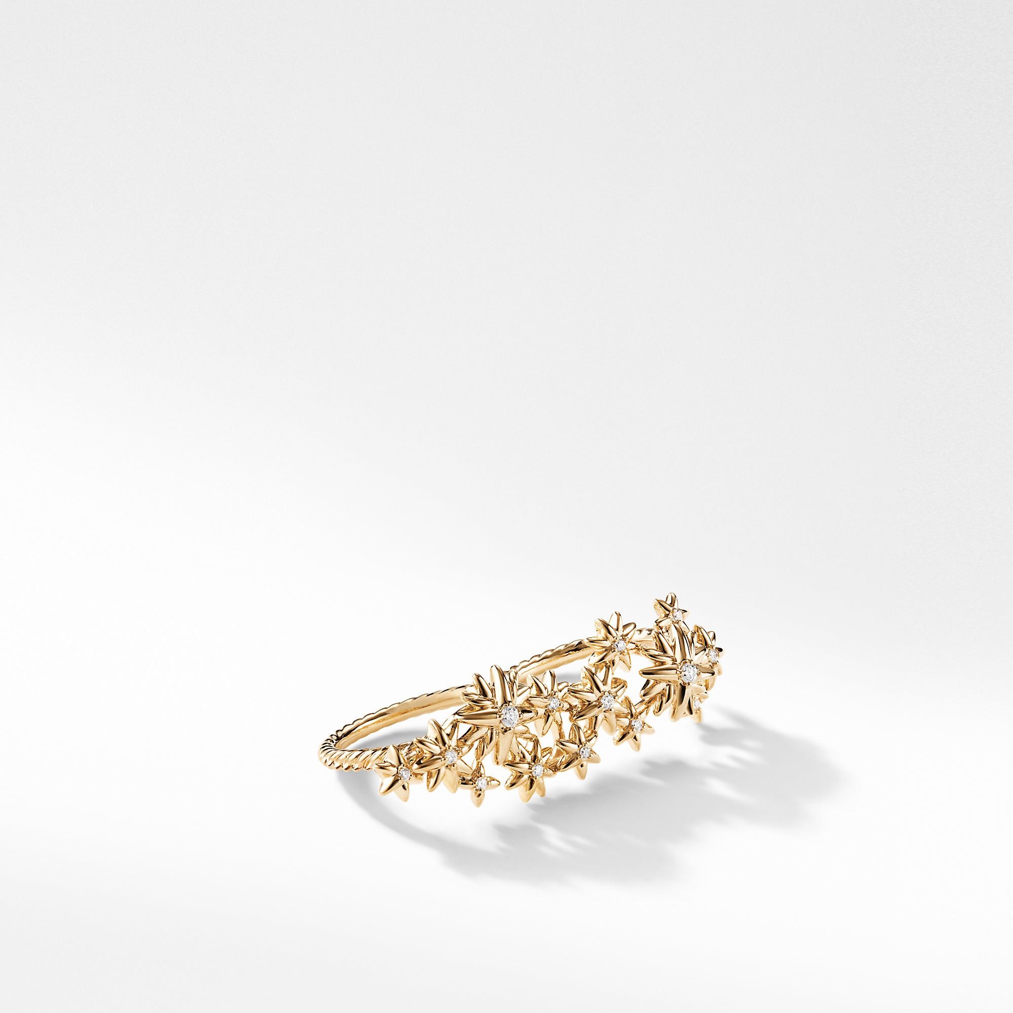 David Yurman o1w1db10325 Two Finger Ring in 18K Gold with Diamonds Size ONE SIZE - 2 Thumbnail