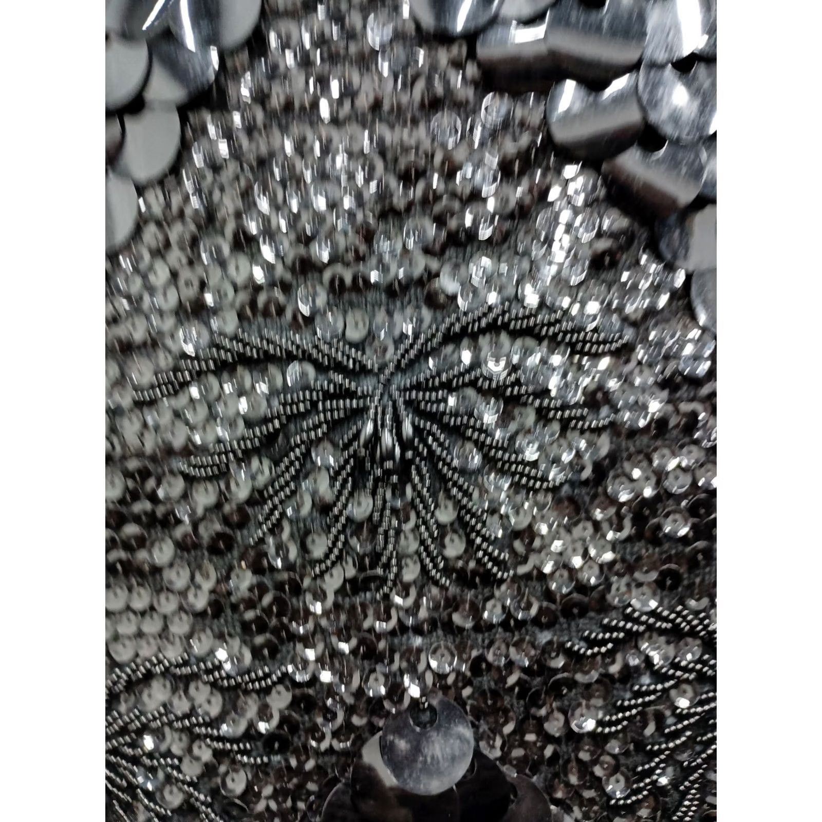 Vintage Gia Ninno Top Large Black Wool Sequin Paillette VTG 60s Glam Holiday Womens Size L / US 10 / IT 46 - 3 Thumbnail