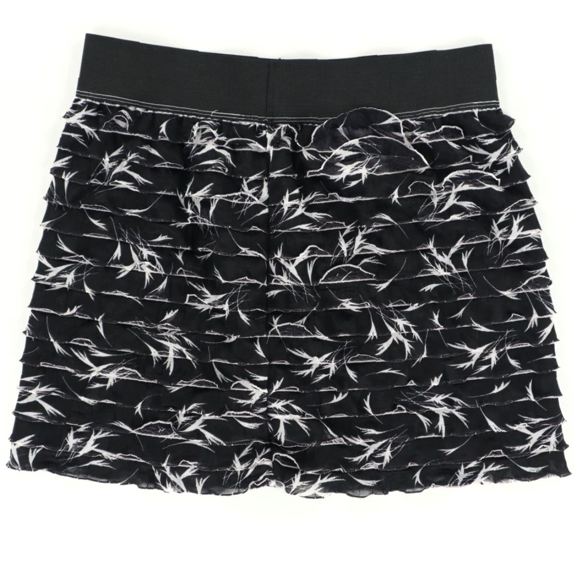 Free People Free People Skirt Black Women's M Down Feather Ruffle All Over Print Polyester Microfiber Casual Regular Size 32" / US 10 / IT 46 - 4 Thumbnail